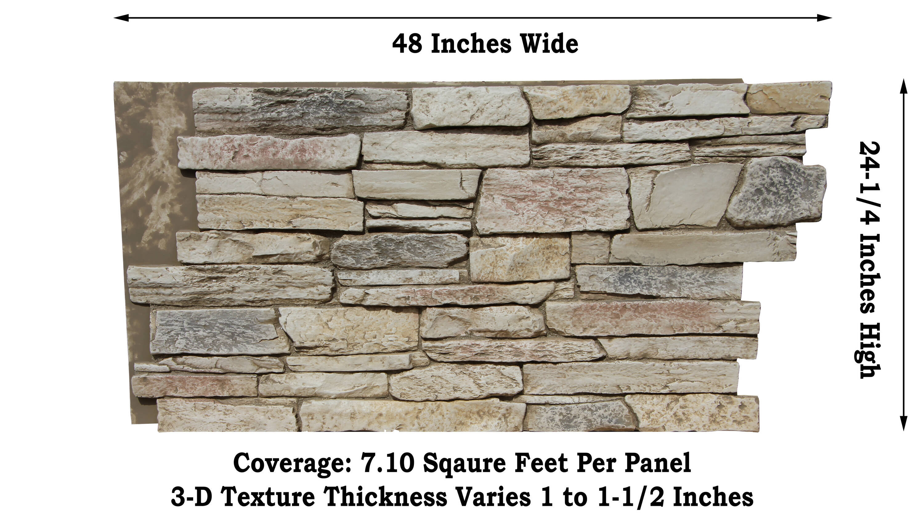 Tritan BP Harvest Ledge Faux Stone Panel 7.1-sq ft Frosted Blush Faux ...