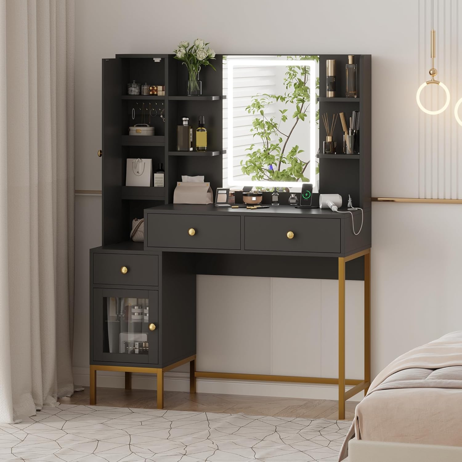 Qeetex LHF-SZT-PHO-160WCDZK Bedroom-Vanities - View #6