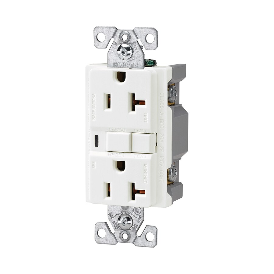 Cooper Wiring Devices VGF20W-L 20 -Amp 125-volt Commercial Decorator White
