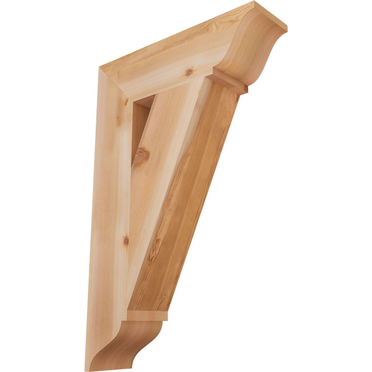 Ekena Millwork BKT06X22X34TRA01SWR Traditional traditional smooth 5-1/2-in x 22-in x 34-in Western red cedar Brown Wood Standard bracket