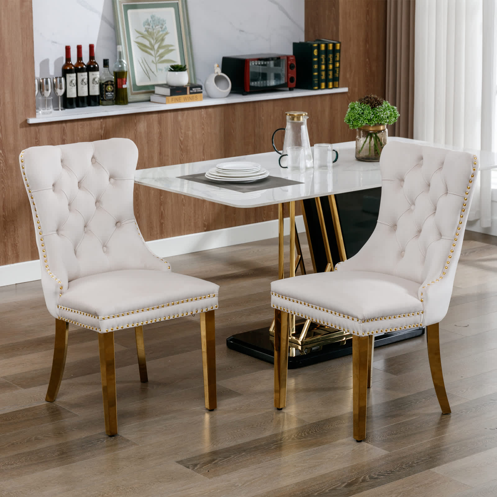 Vynxaria LEXY0109-DJCY-2WHI Dining-Chairs - View #2