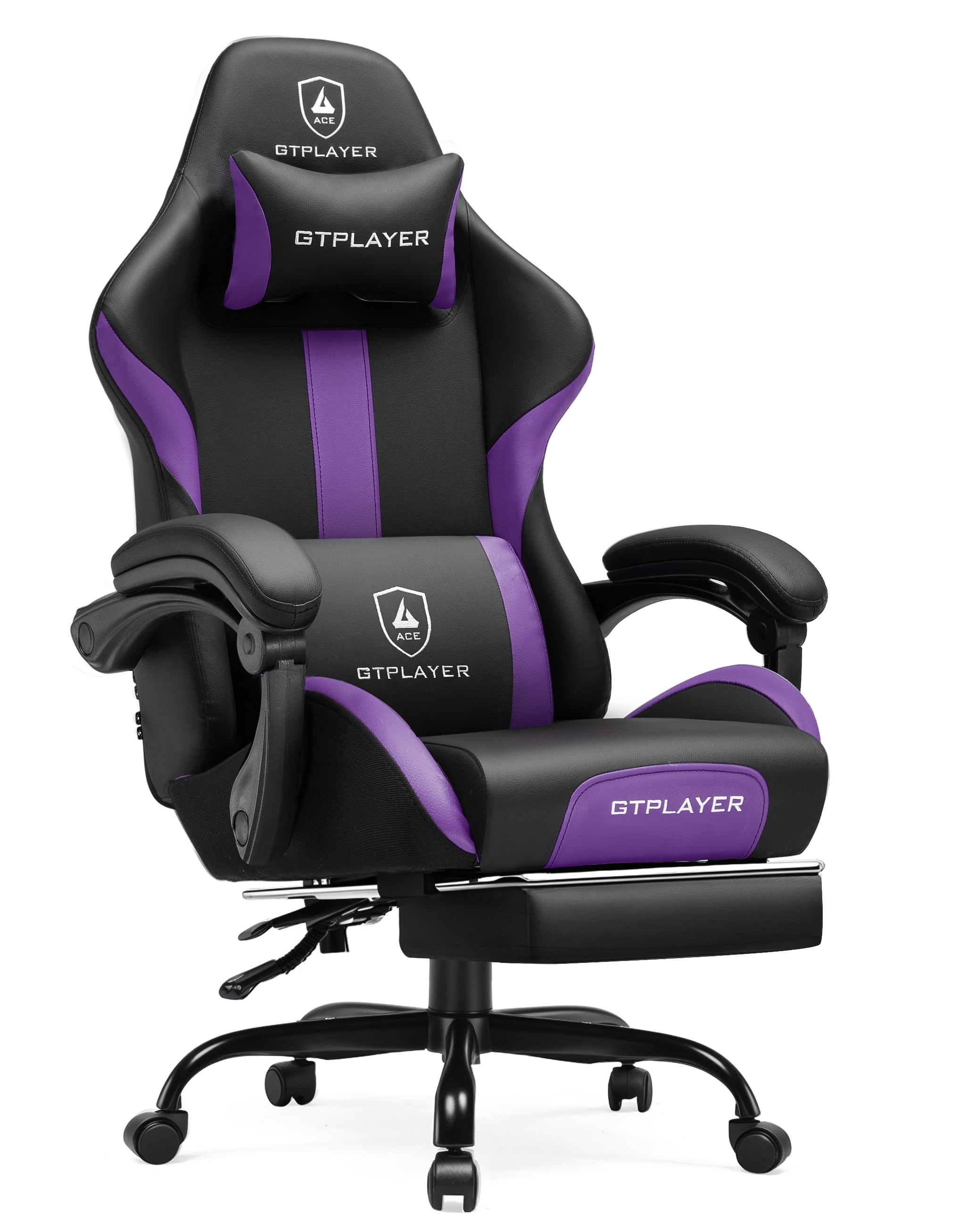 GTPLAYER LOWE-GT905-PURPLE-PU Purple Ergonomic High Back Gaming Chair Faux Leather Computer Chair