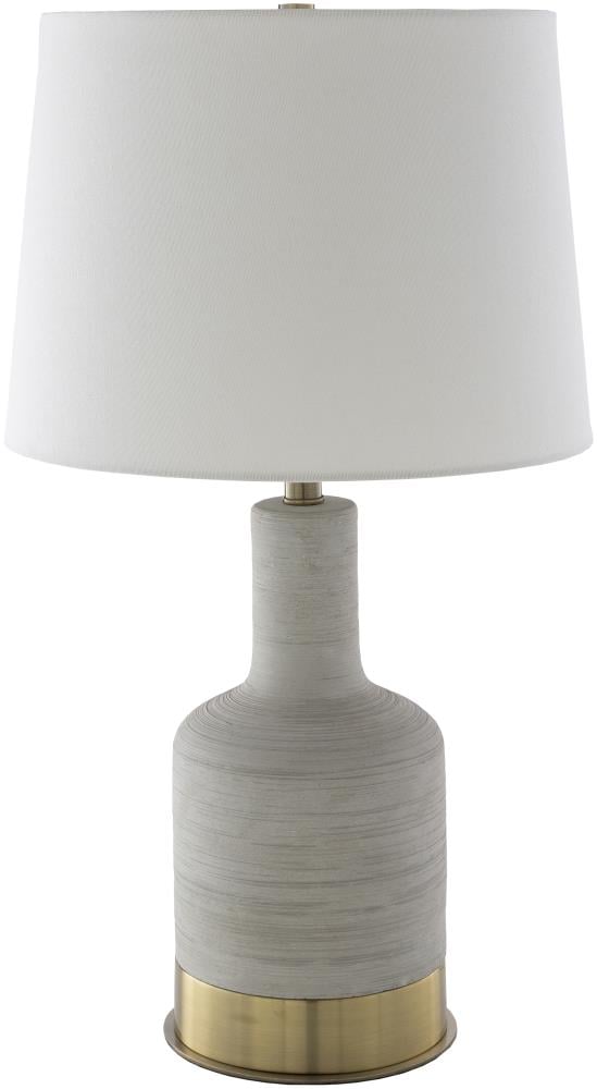 Surya BRE-001 Brae 27-in Light Gray 3-way Table Lamp with Linen Shade