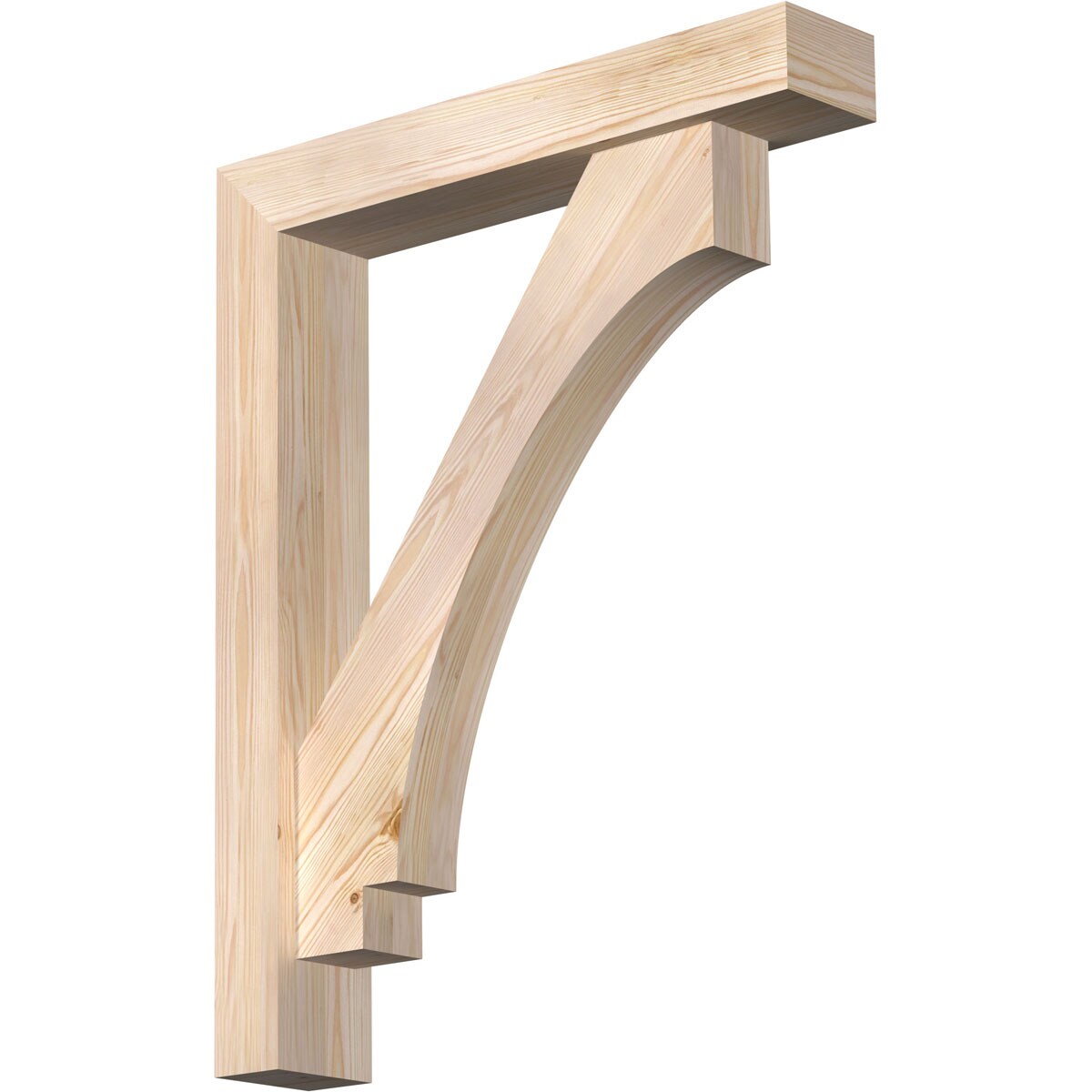 Ekena Millwork 1462957 Imperial block smooth bracket with offset brace 5-1/2-in x 30-in x 38-in Douglas fir Brown Wood Standard bracket