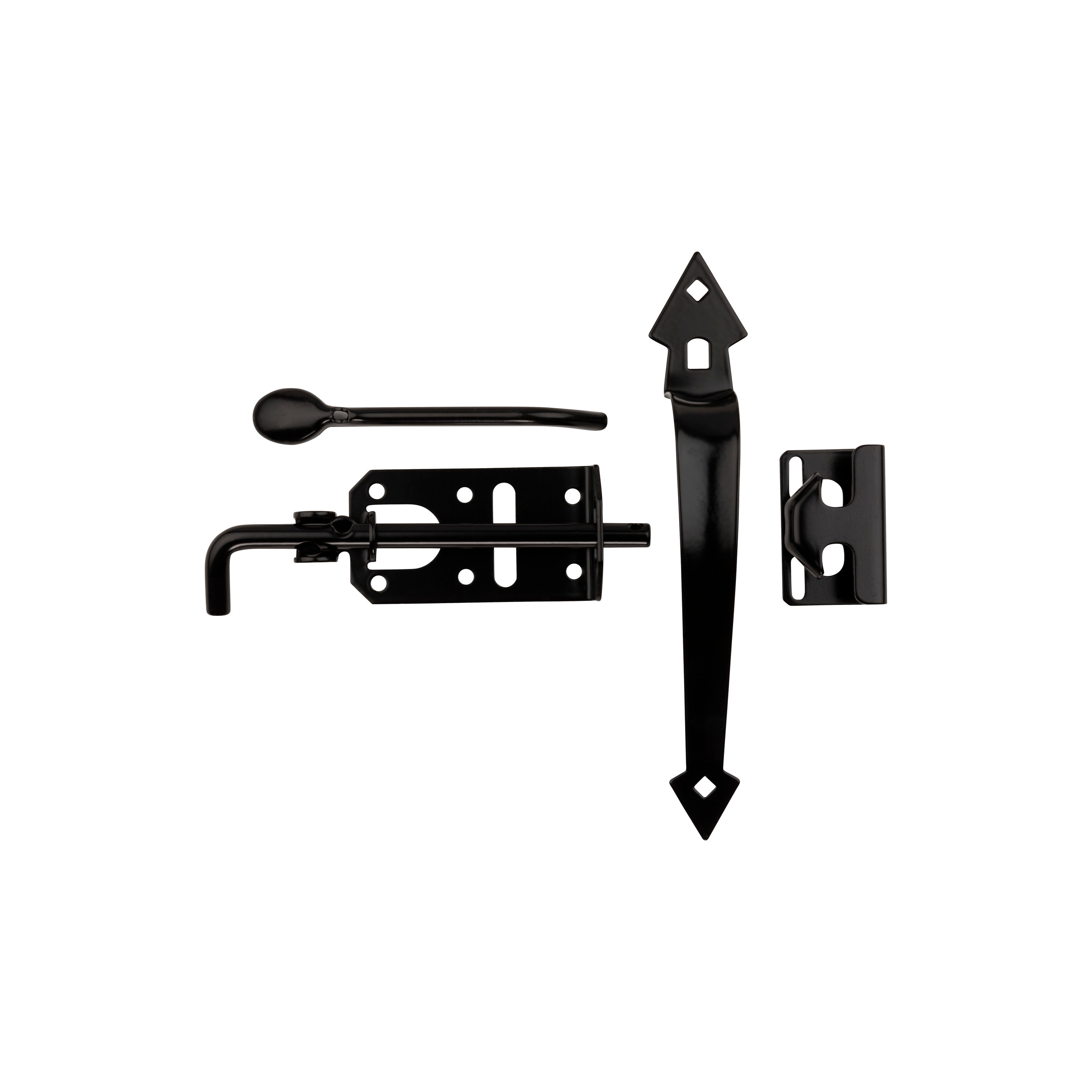 Black Steel Universal Handing Ornamental Gate Latch