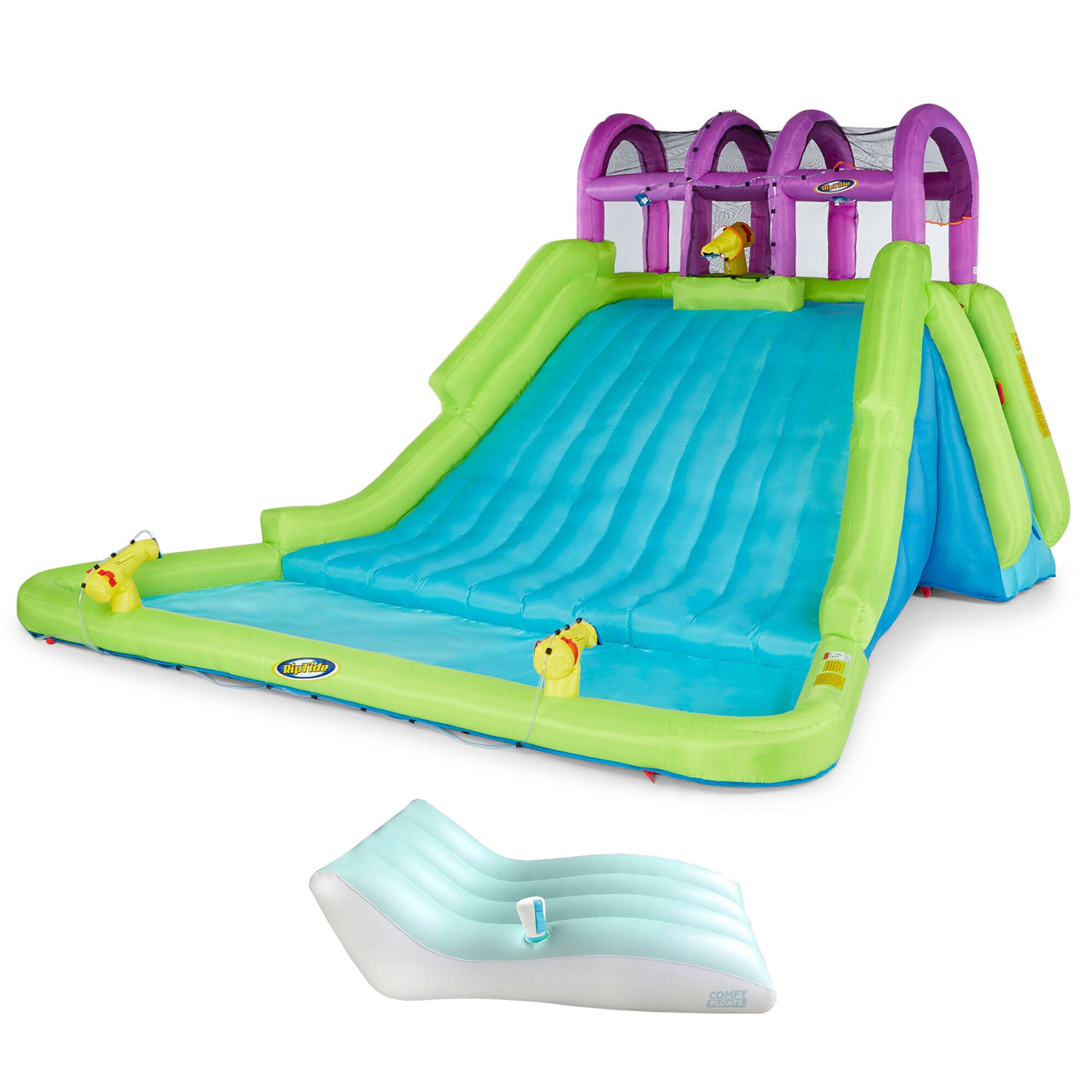 Kahuna 306286  Mega Blast Water Park and Comfy Floats Inflatable Misting Chaise Lounger