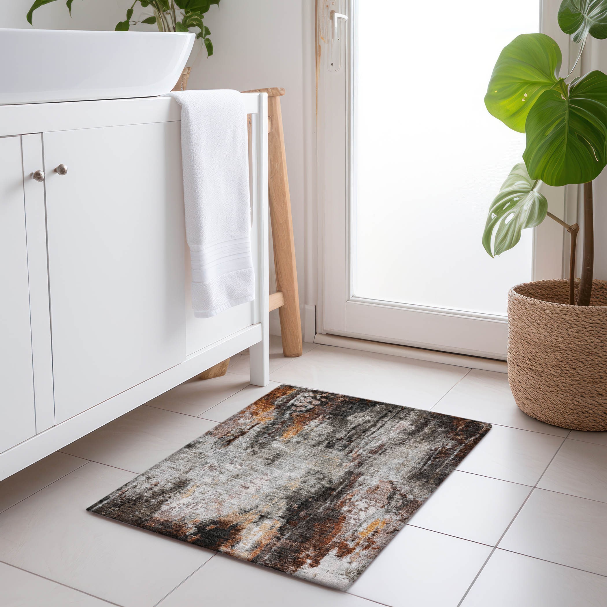 Addison Rugs ACN1640GY20X30 Chantille ACN1640GY 1 x 2 (ft) Loomed Gray Rectangular Indoor/Outdoor Machine washable Pet Friendly Area rug