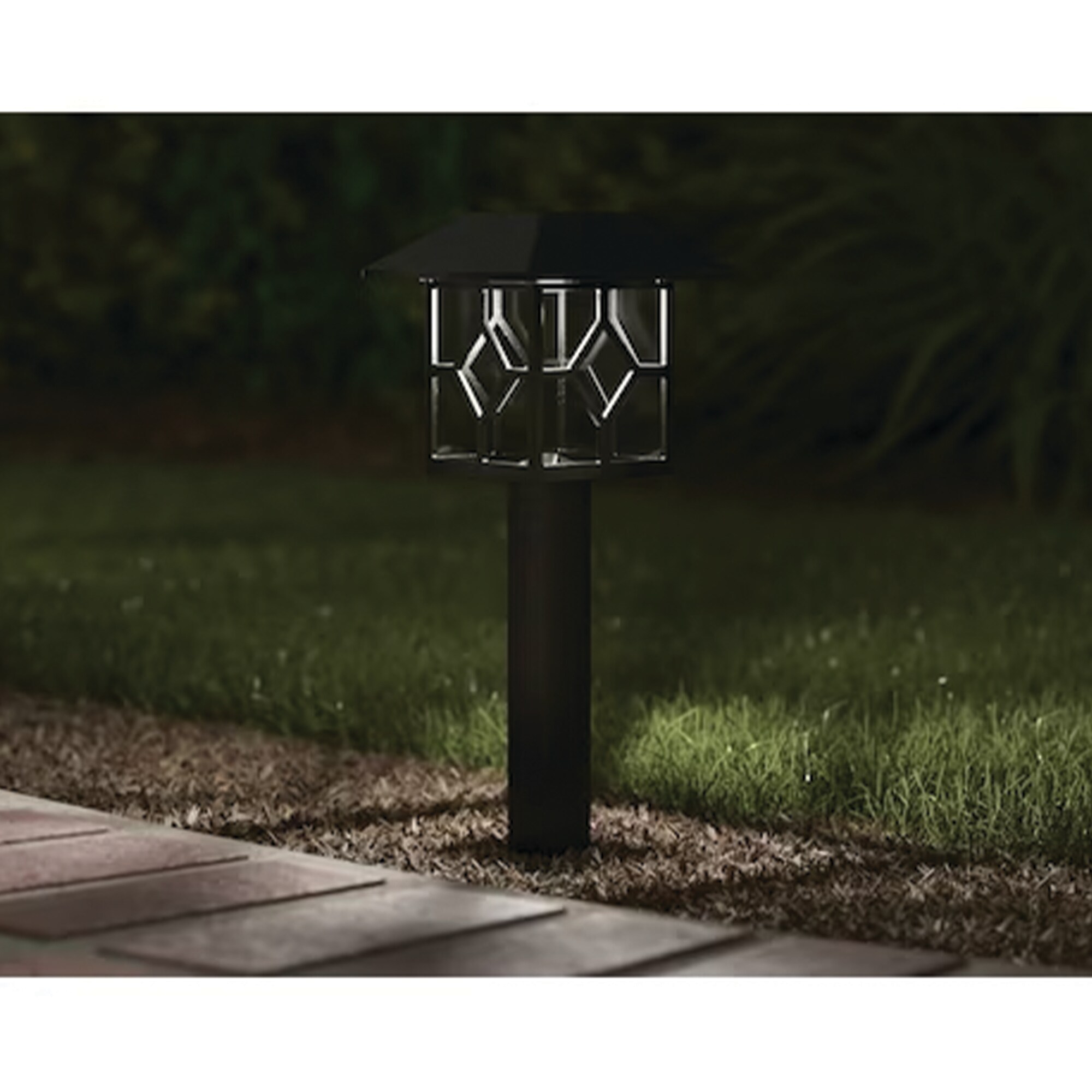 Hampton Bay 12 Lumens Black LED Farmhouse Shephard's Hook Outdoor