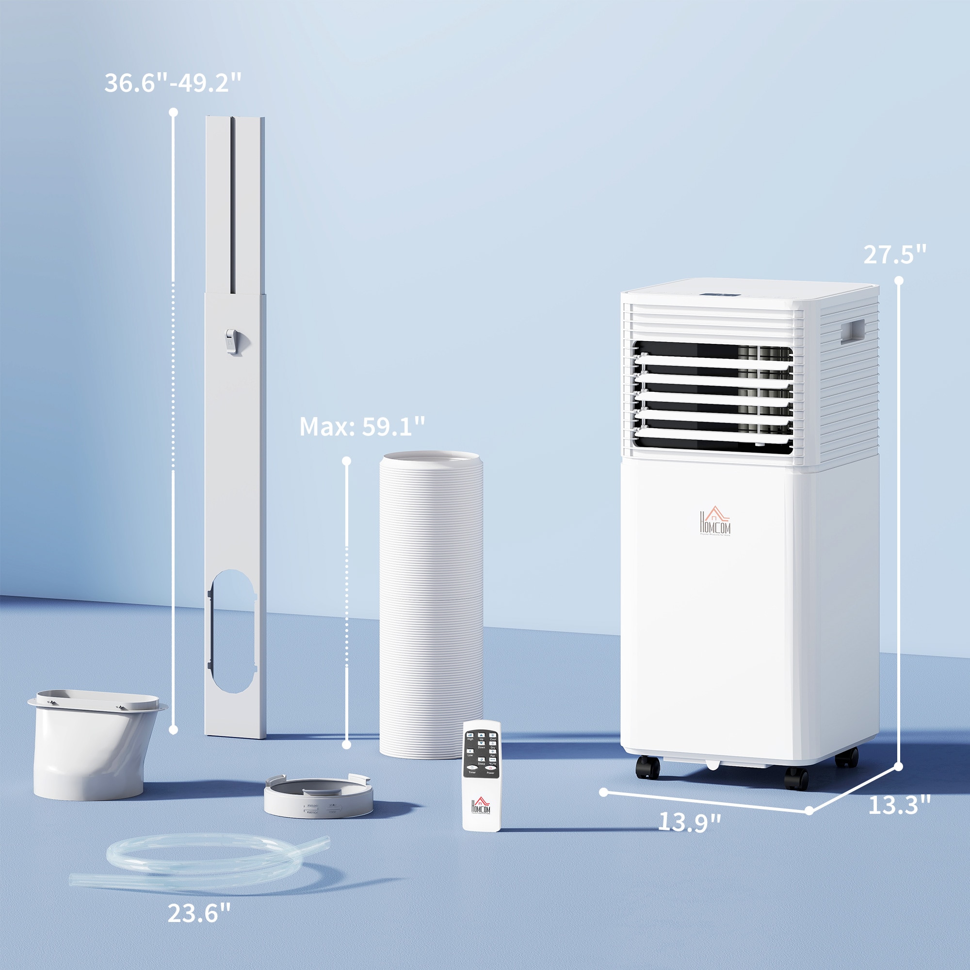 HomCom 8000 BTU Mobile Portable Air Conditioner for Rooms Up to 344 Sq ...