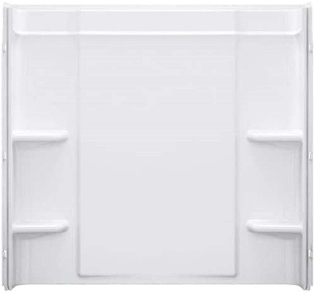 Sterling 663375 30-in L x 60-in W x 73-in H White 3-Piece Direct To Stud Bathtub Surround