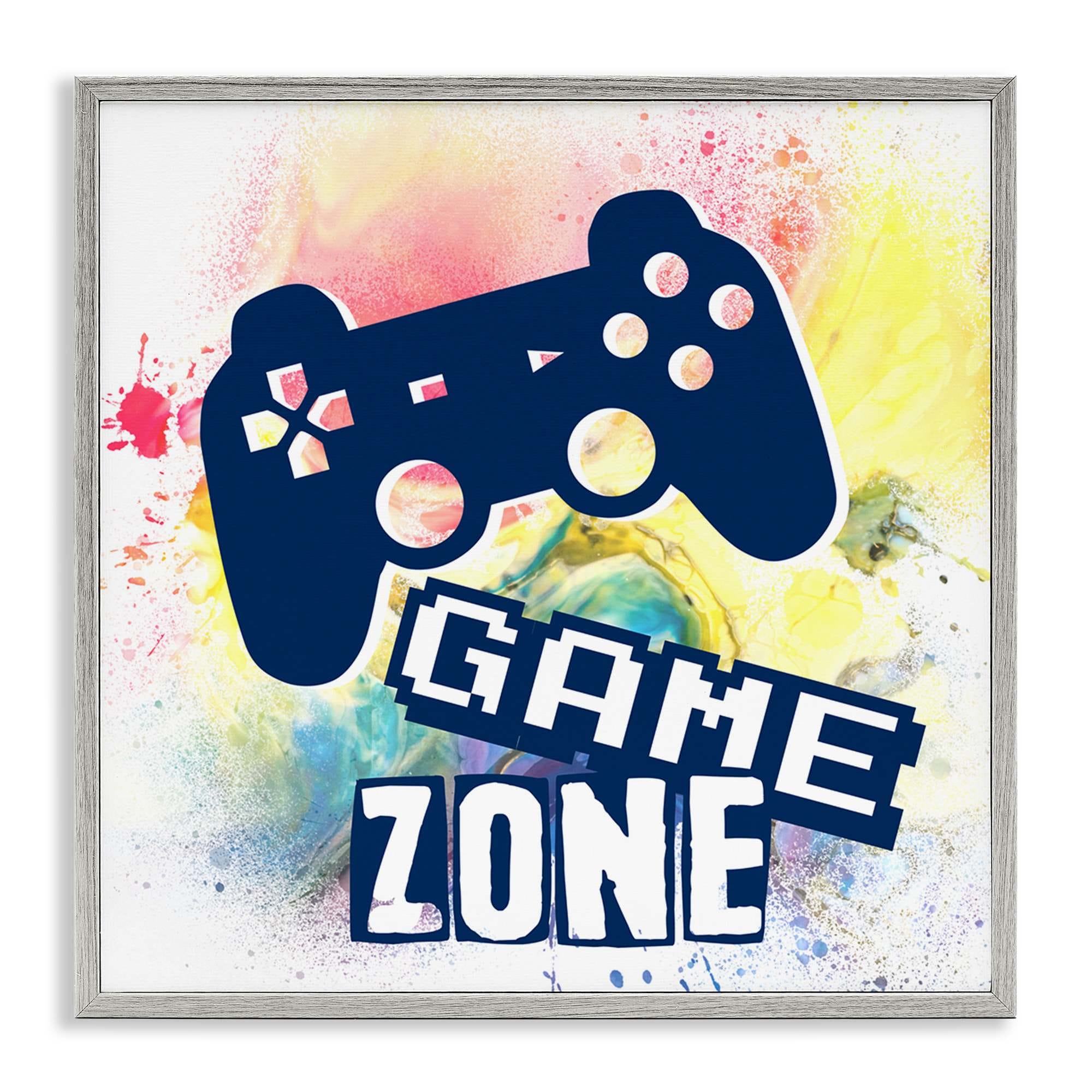Stupell Industries BS-056-GFF-17X17 Game Zone on Modern Splatter Gray Framed Giclee Art By Marcus Prime 17 x 17