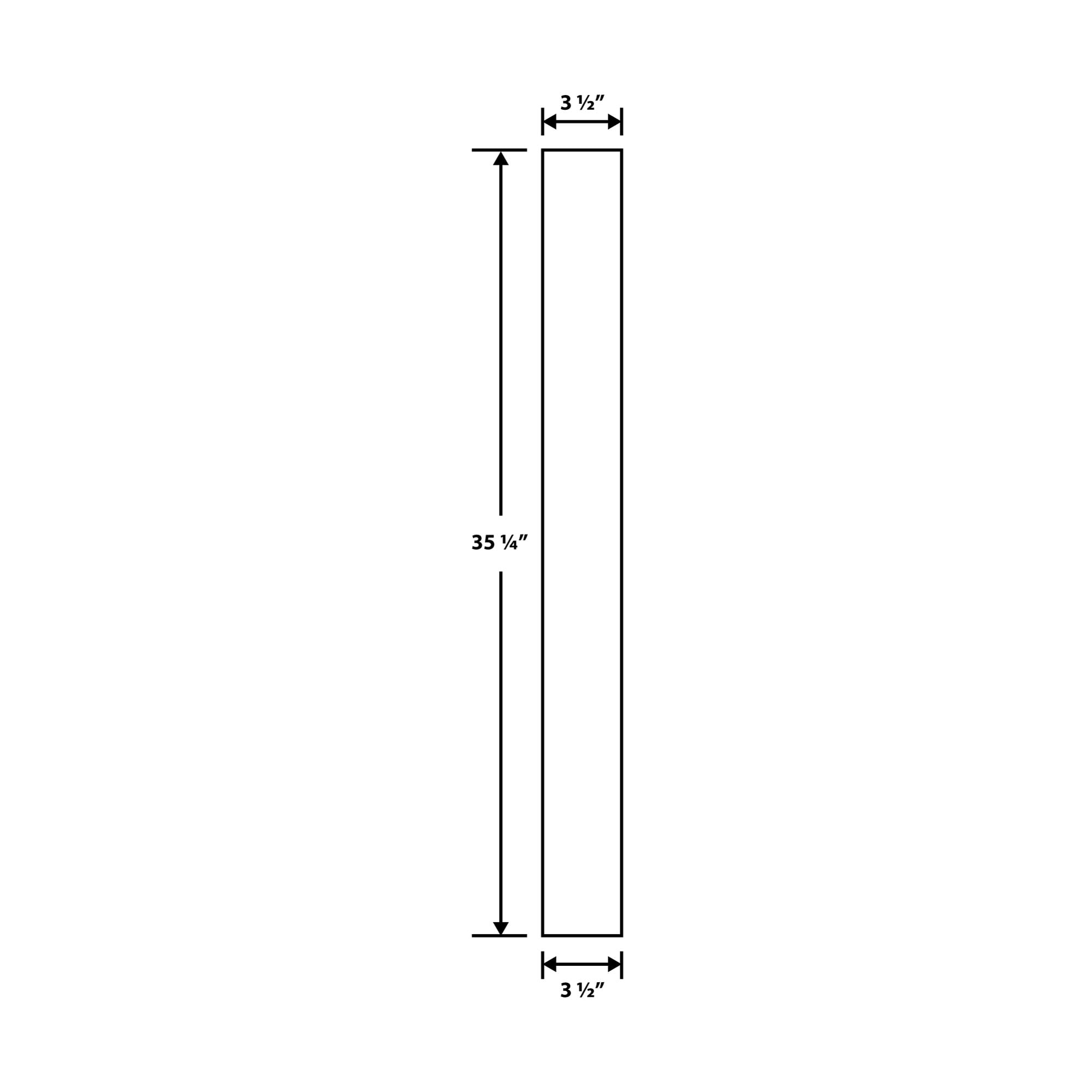 Natural Rubberwood 35.25" Square Table Leg for Furniture Support