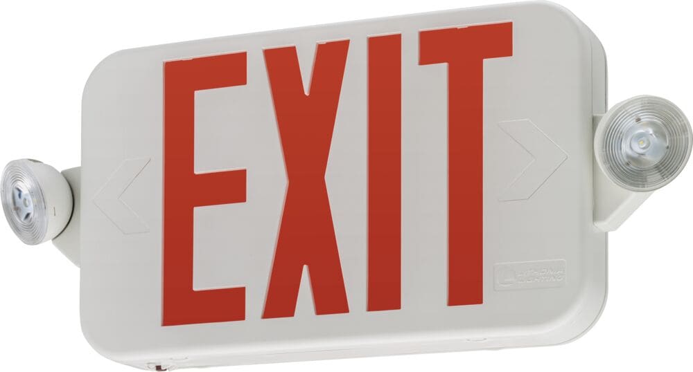 White LED Emergency Exit Sign with Lights