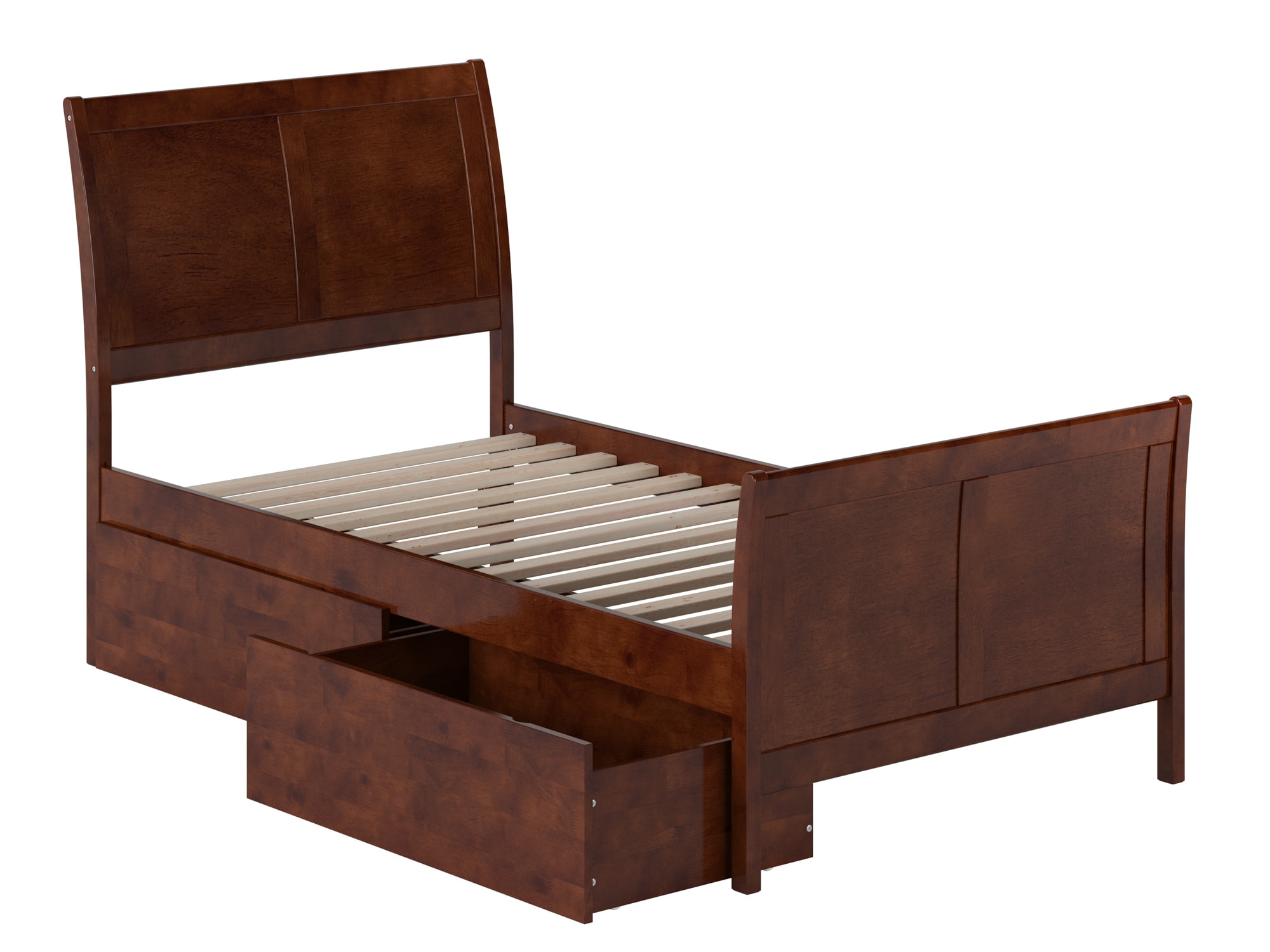 AFI Furnishings AR8926114 Portland Walnut Twin Wood Platform Bed with Storage