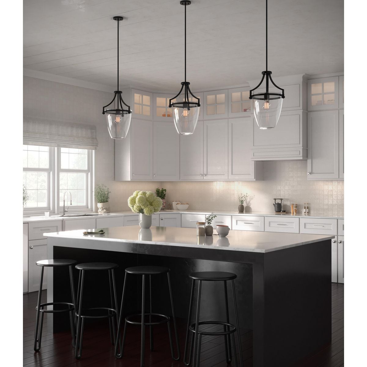 Parkhurst Matte Black Clear Glass Mini Pendant Light