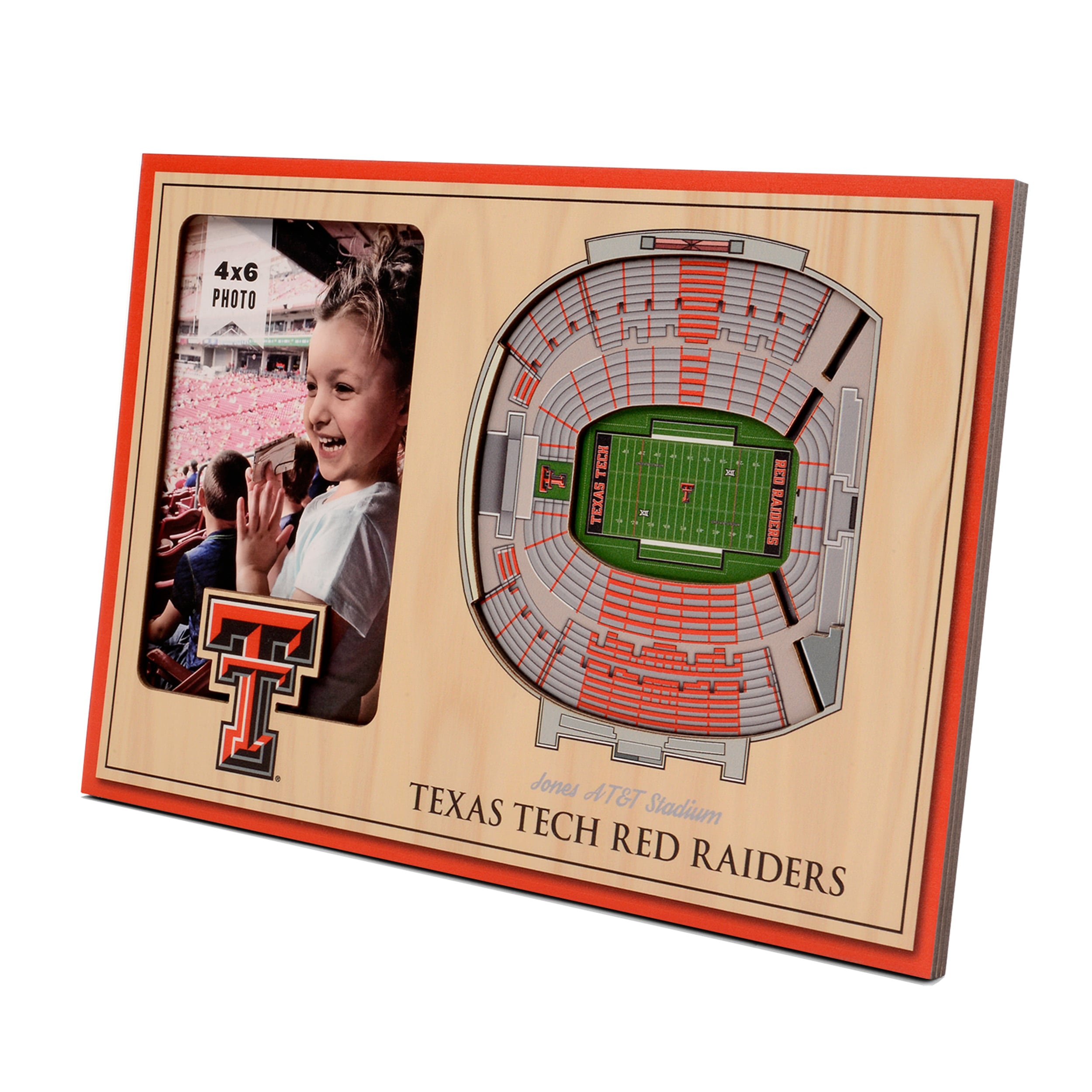 StadiumViews 9026266 Texas Tech Red Raiders Team Colors Wood Picture Frame (8-in x 12-in)