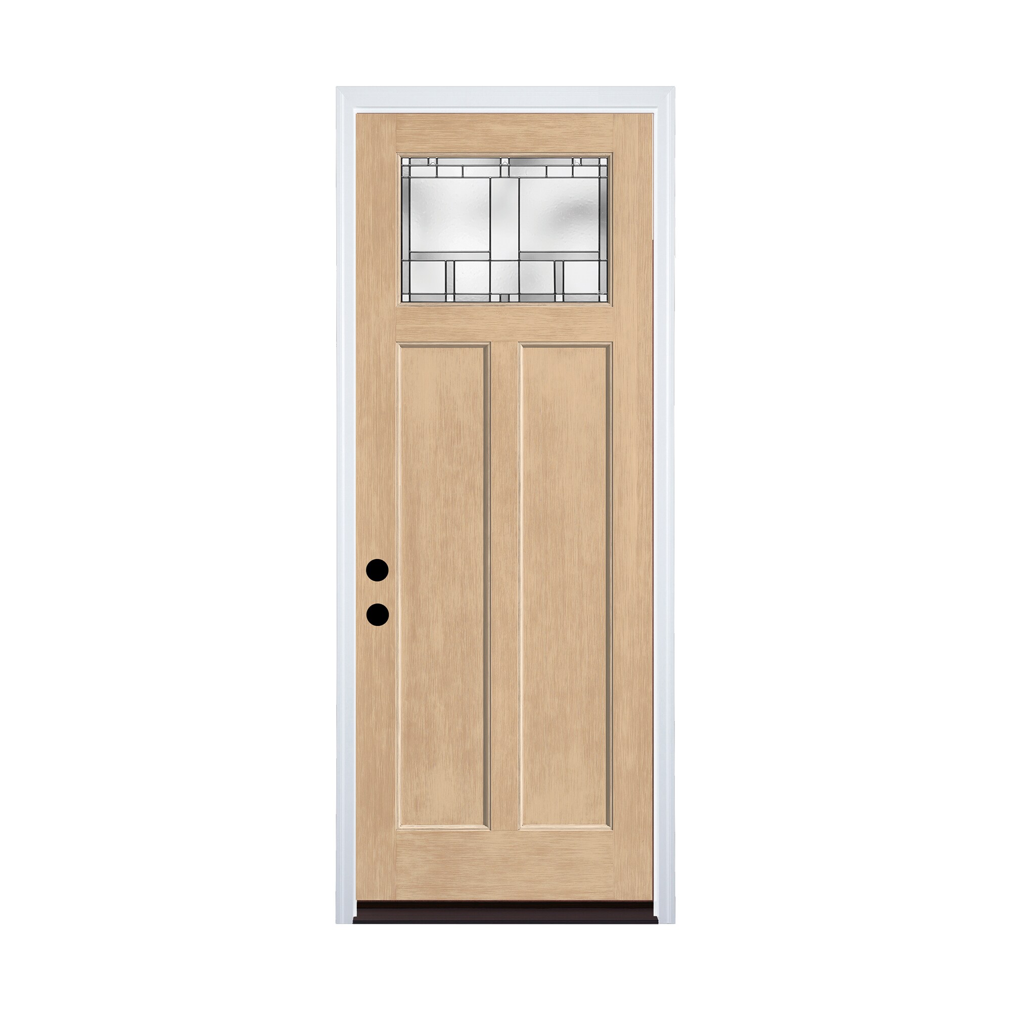 Therma-Tru HOMEWARD 36-in x 96-in Fiberglass 1/4 Lite Prehung Front Door with Brickmould Insulating Core
