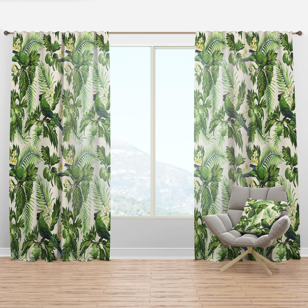 Designart CTN19346-52-108 108-Inches Yellow Abstract Room darkening Thermal lined Rod pocket Single curtain panel