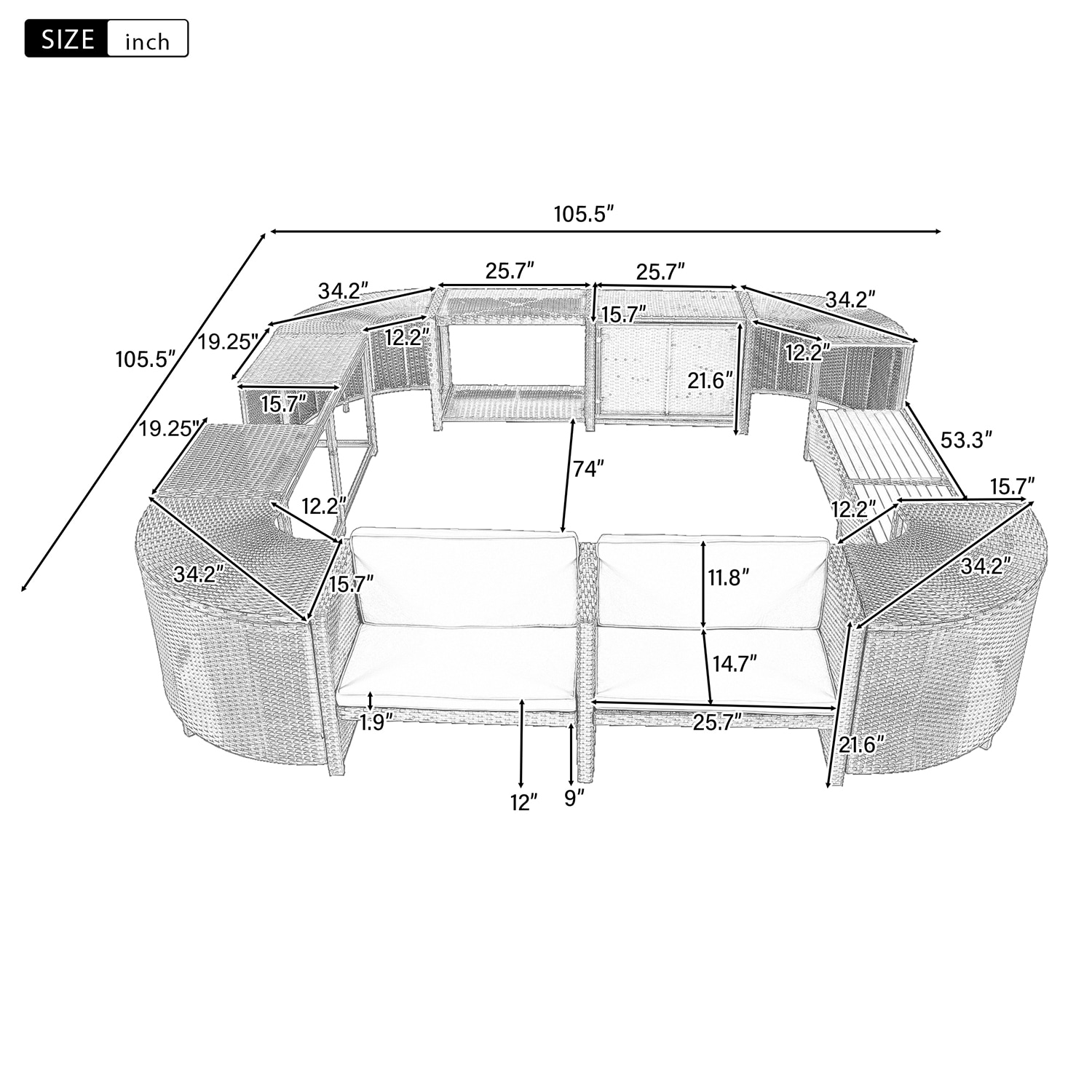 Mondawe MO-HSC70010W3 Patio-Sofas-Daybeds - View #10