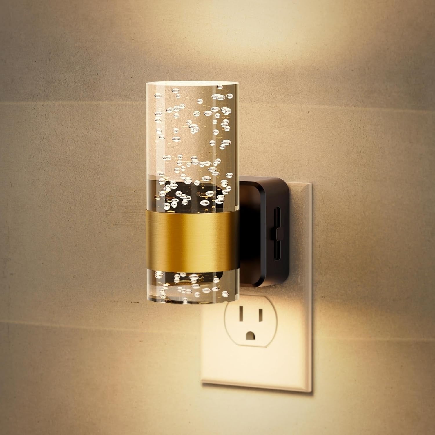 DORESshop LSC-GY19702US Night Light Plug into Wall 3000K Dimmable LED Night Light Adjustable Brightness Automatic Light Sensor Night Lights for Bathroom Hallway Decor 1 Pack