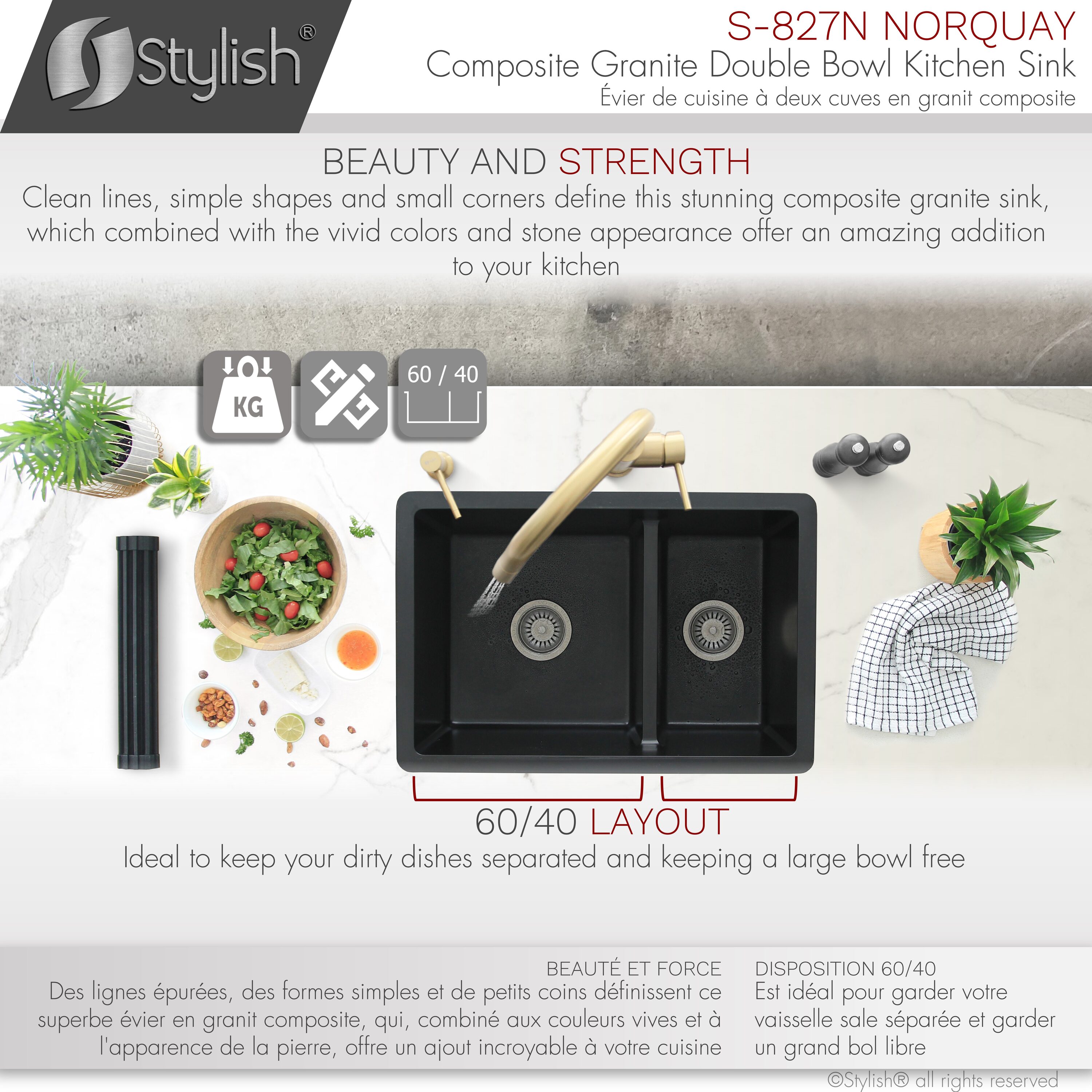Stylish S-827N1 Kitchen-Sinks - View #4