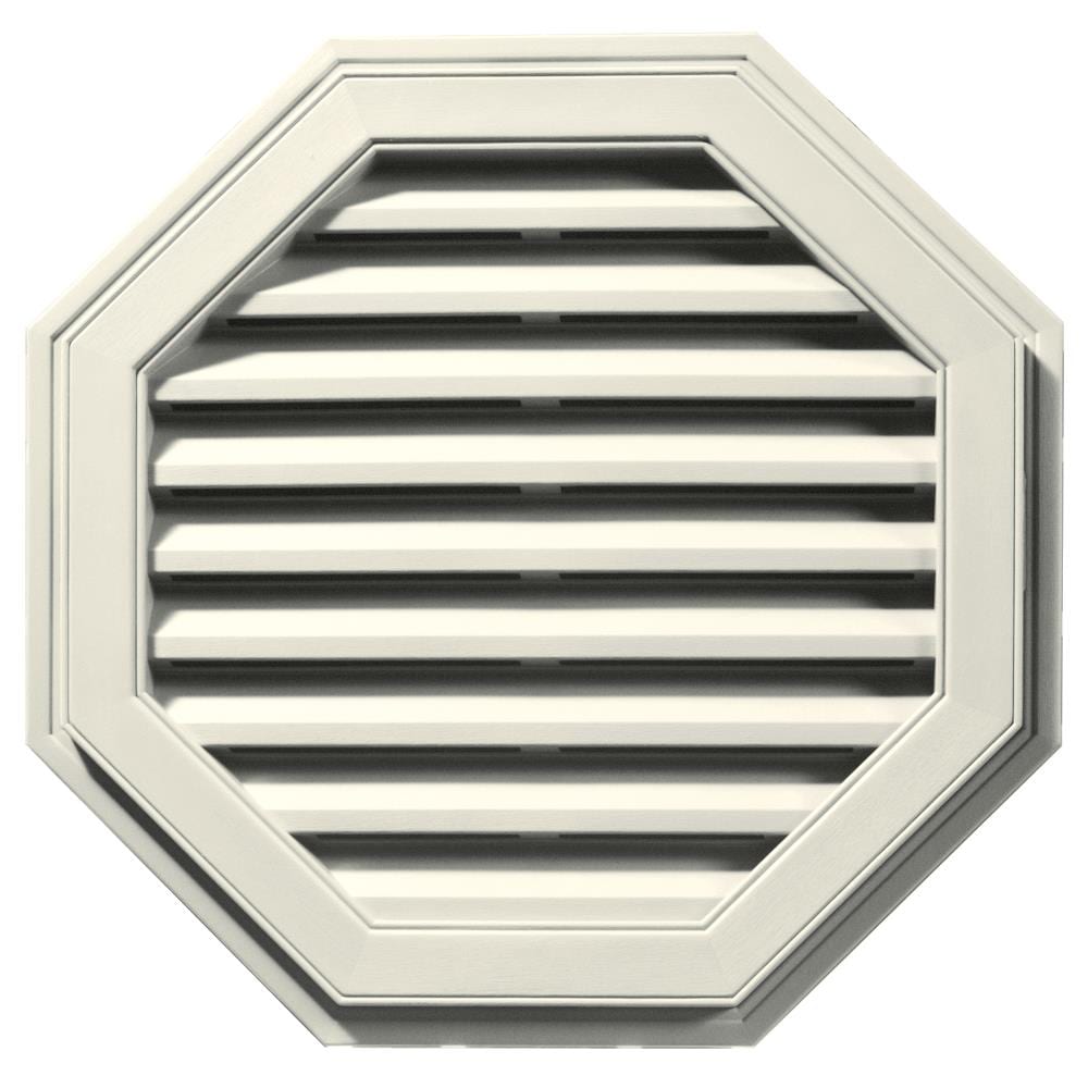 Builders Edge 120012727034 27-in x 27-in Parchment Octagon Vinyl Gable Louver Vent