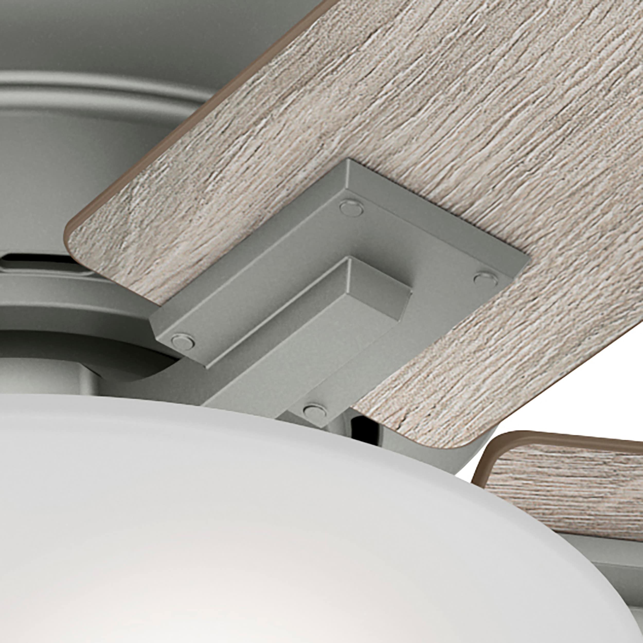 Hunter Regalia 60 In Matte Silver With Light Gray Oak Blades Integrated Led Indoor Ceiling Fan 2440