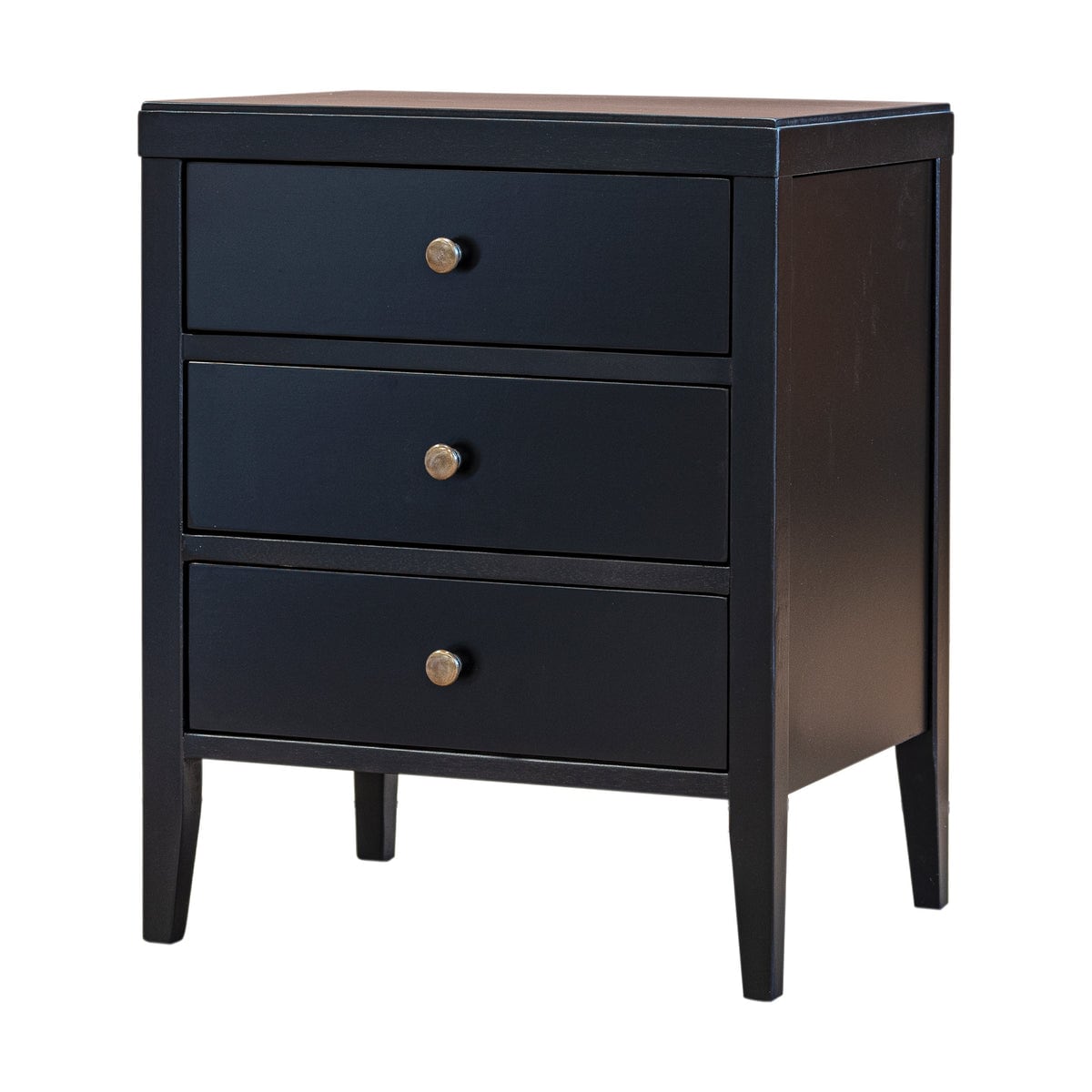 Jeffan VC-YK339-BK York Three Drawer Accent Side Table Black