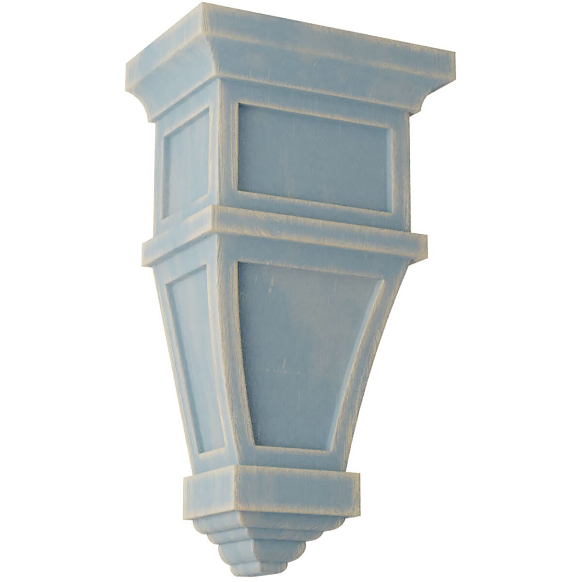 Ekena Millwork CORWD06X04X11APBU 6-in x 4-in x 11-in Vintage Decor Finished Rubberwood Blue Wood Paintable/Stainable Corbel