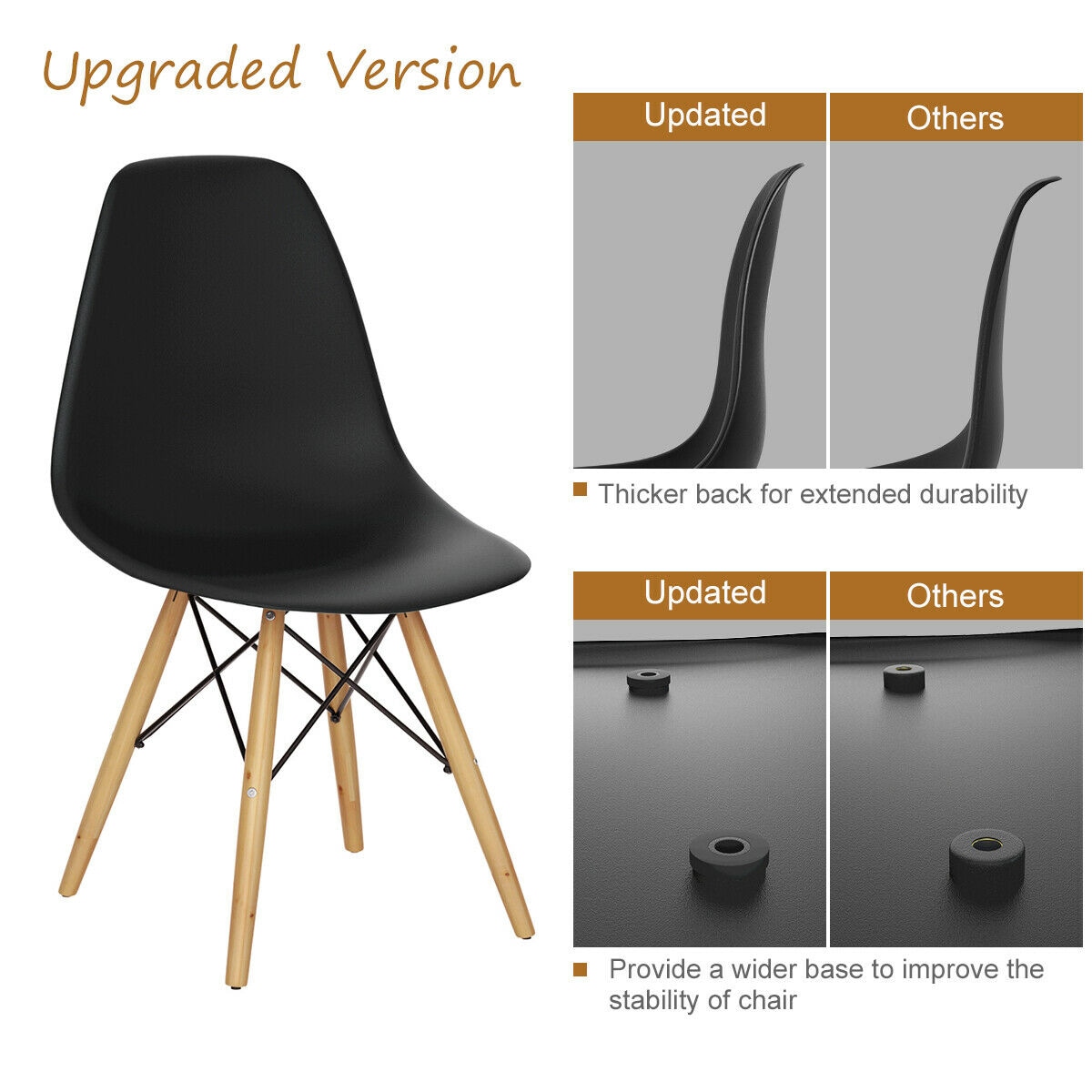 WELLFOR HW-HWY1-65771BK-2 Dining-Chairs - View #5
