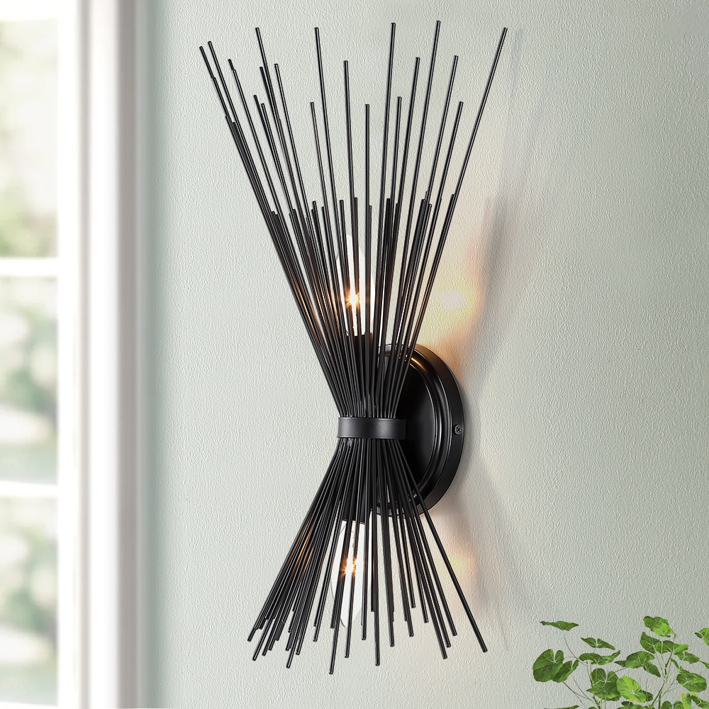 True Fine TD10050W Hartford 9.5-in W 2 -Light Matte Black Wall Sconce