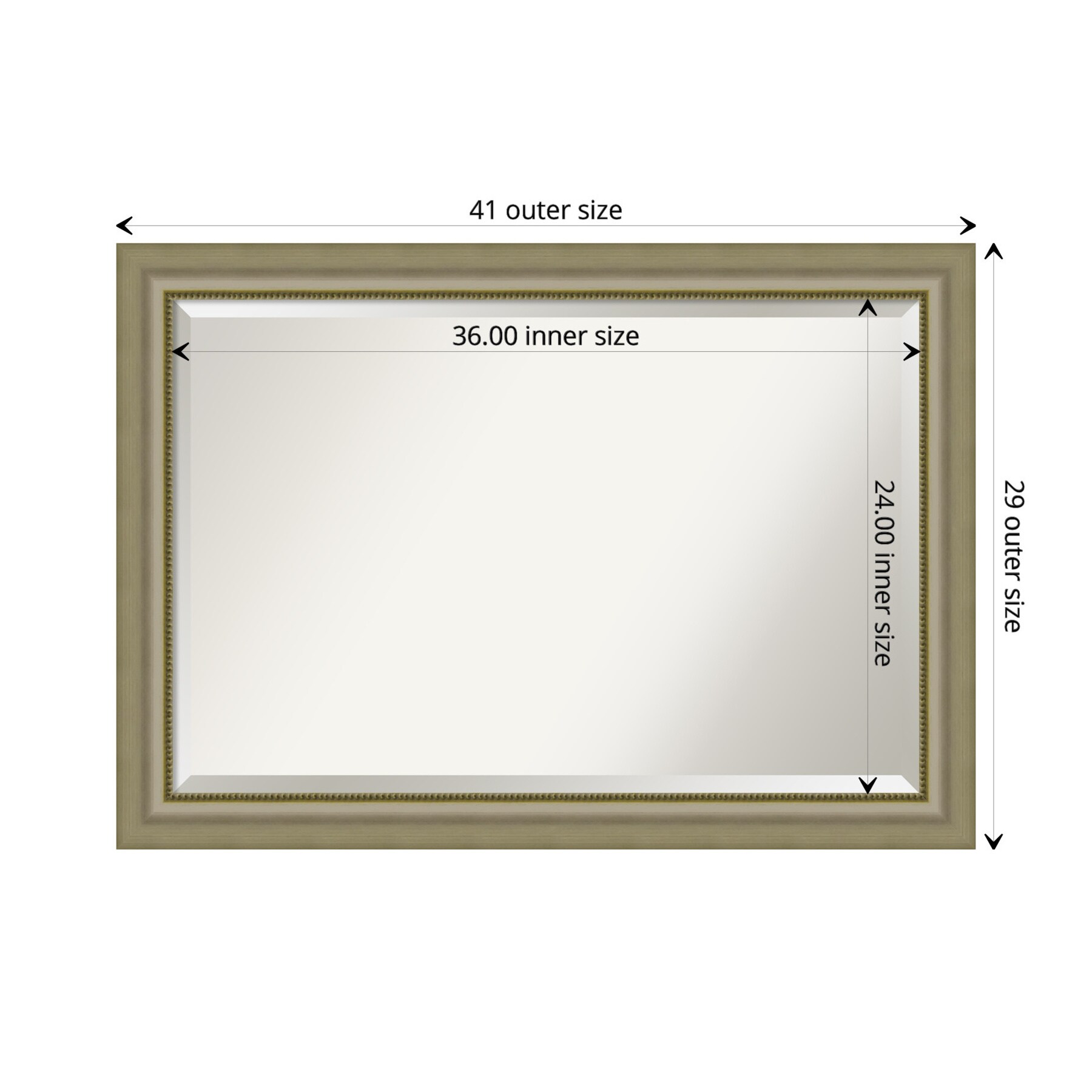 Vegas Curved Silver Beaded Wood Framed Vanity Mirror