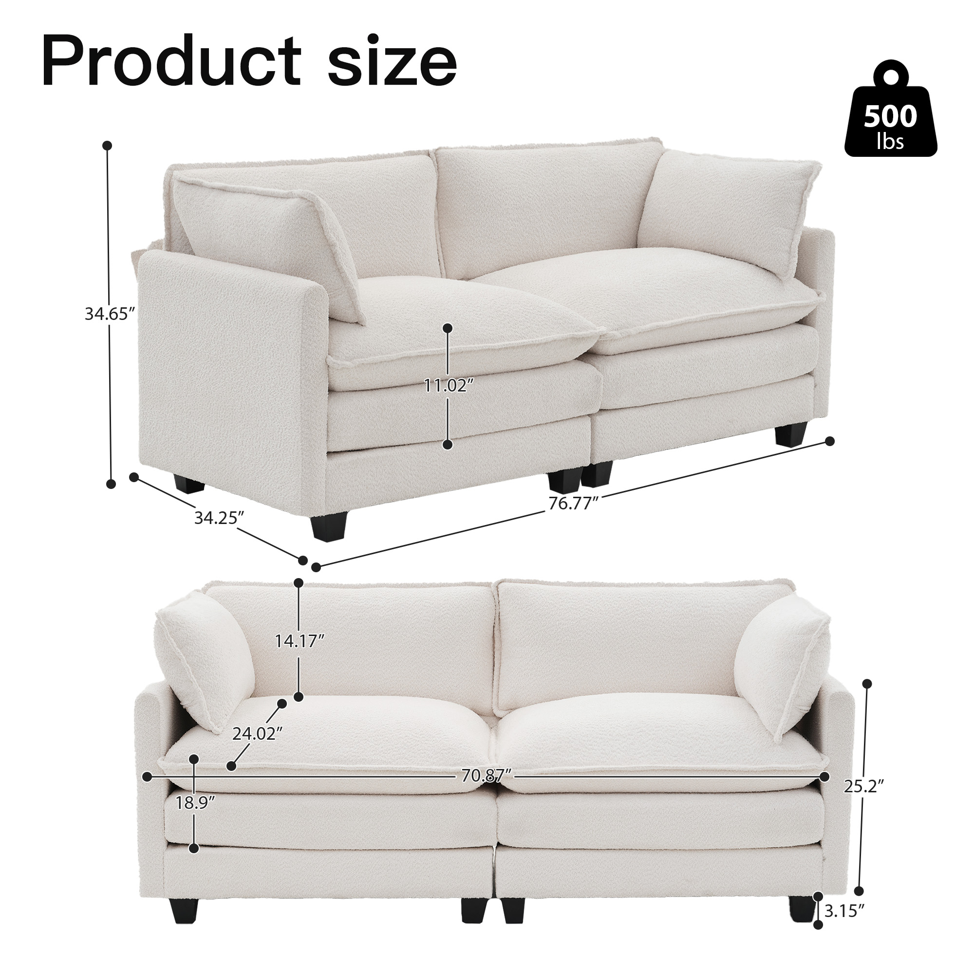 VOUA SAF-DXGQQ-BE Sofas-Loveseats - View #5