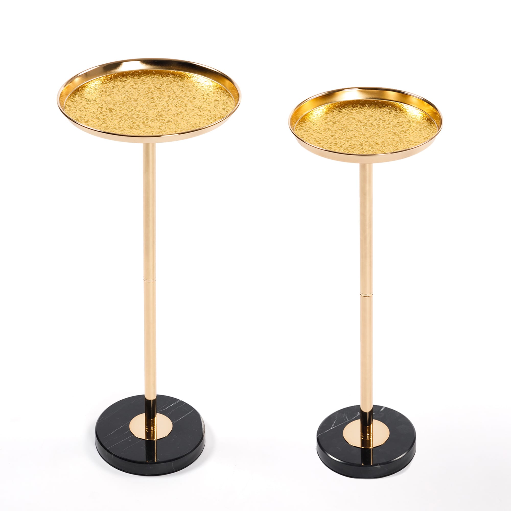 SINOFURN SYB930056WD 10-in W x 24.5-in H Set of 2 Gold Metal Round Modern End Table Assembly Required