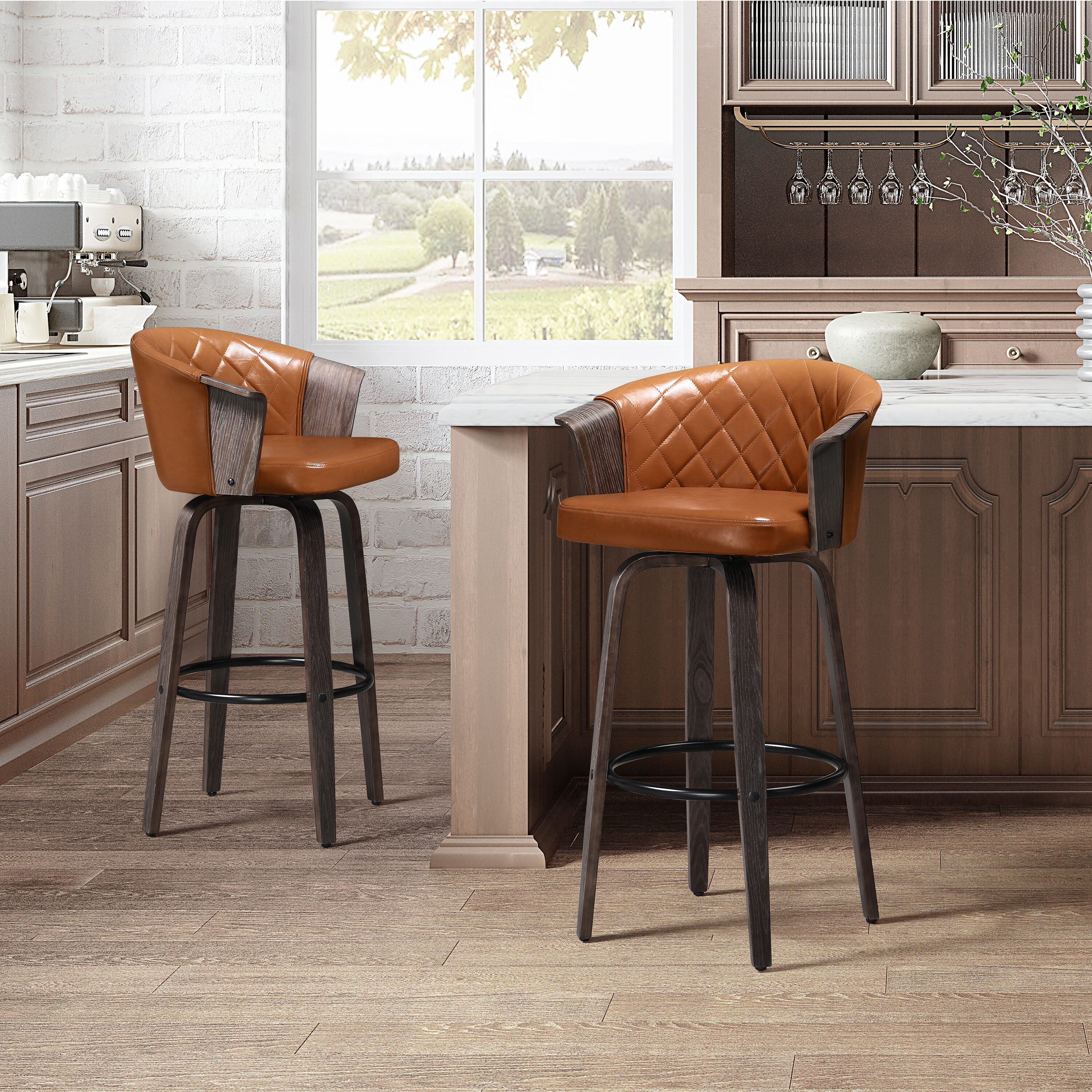 Art Leon BS032-2-BR-PU stools - View #5