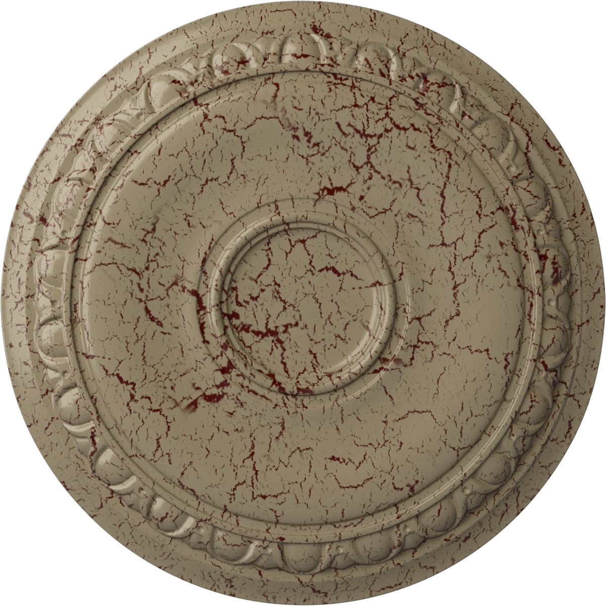Ekena Millwork CM24CAGDC Caputo 24.25-in W x 24.25-in L Painted Gobi Desert Crackle Polyurethane Whole Ceiling Medallion