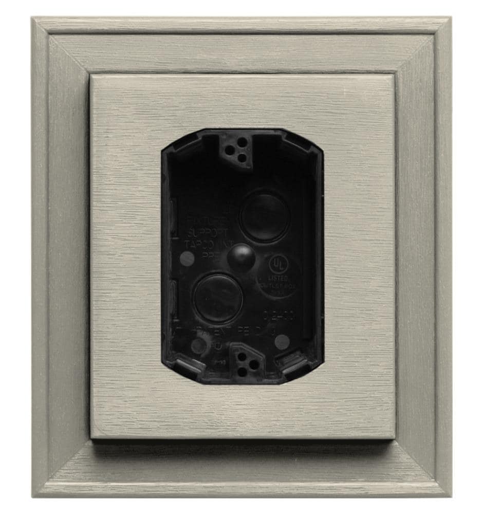 Builders Edge 130110010089 7-in x 8-in Champagne Vinyl Electrical Mounting Block