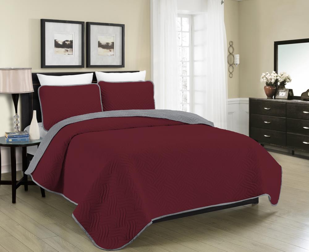 burgundy king quilt sets