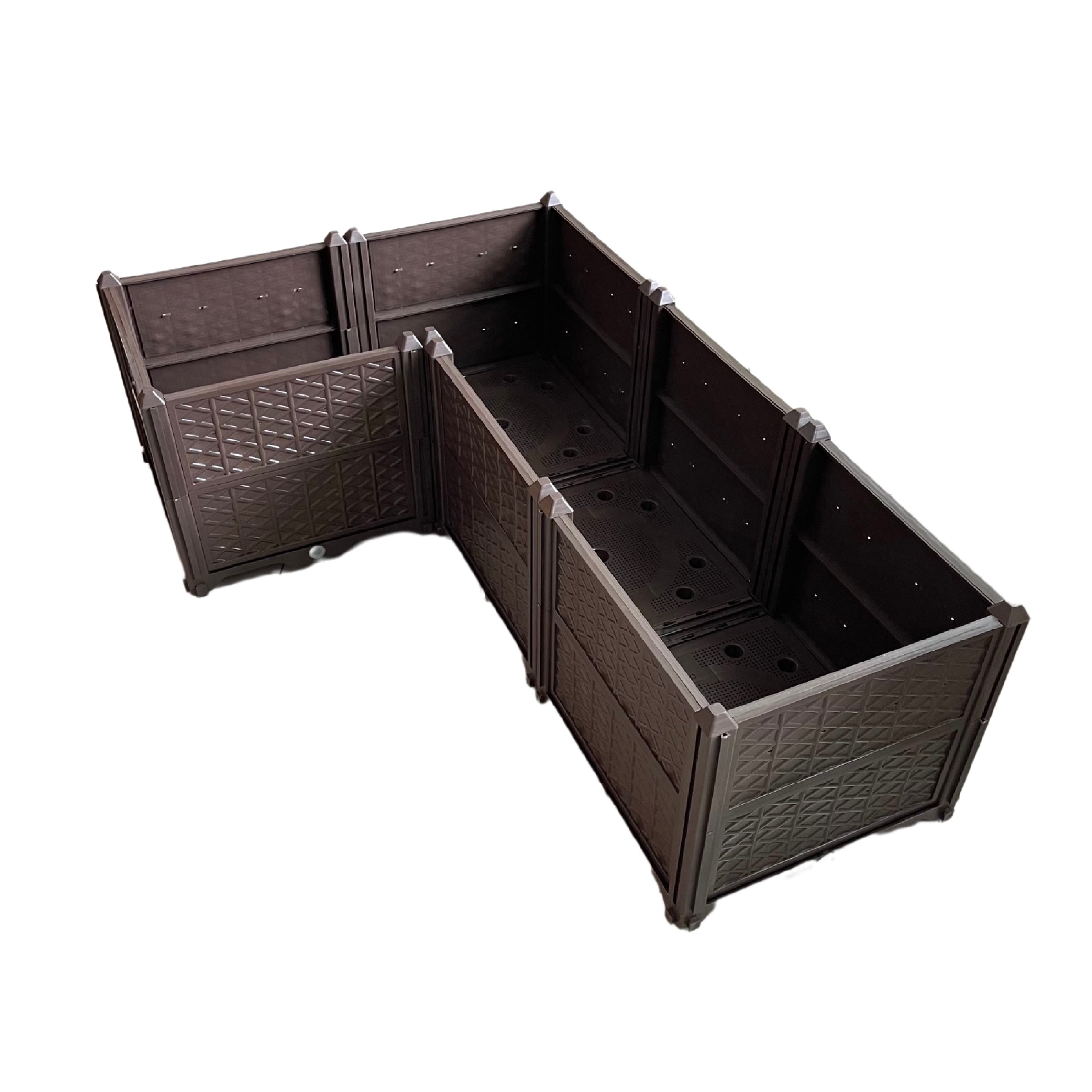 Damerin 1328EGB01 15.35-in W x 61.41-in L x 14.17-in H Brown Plastic Raised Garden Bed