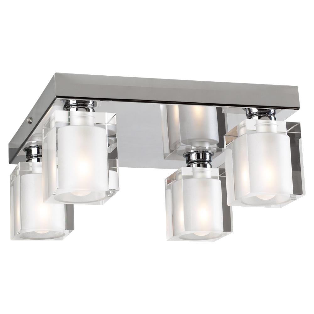 PLC Lighting 3486 PC 1-Light 10-in Polished Chrome Halogen Flush Mount Light
