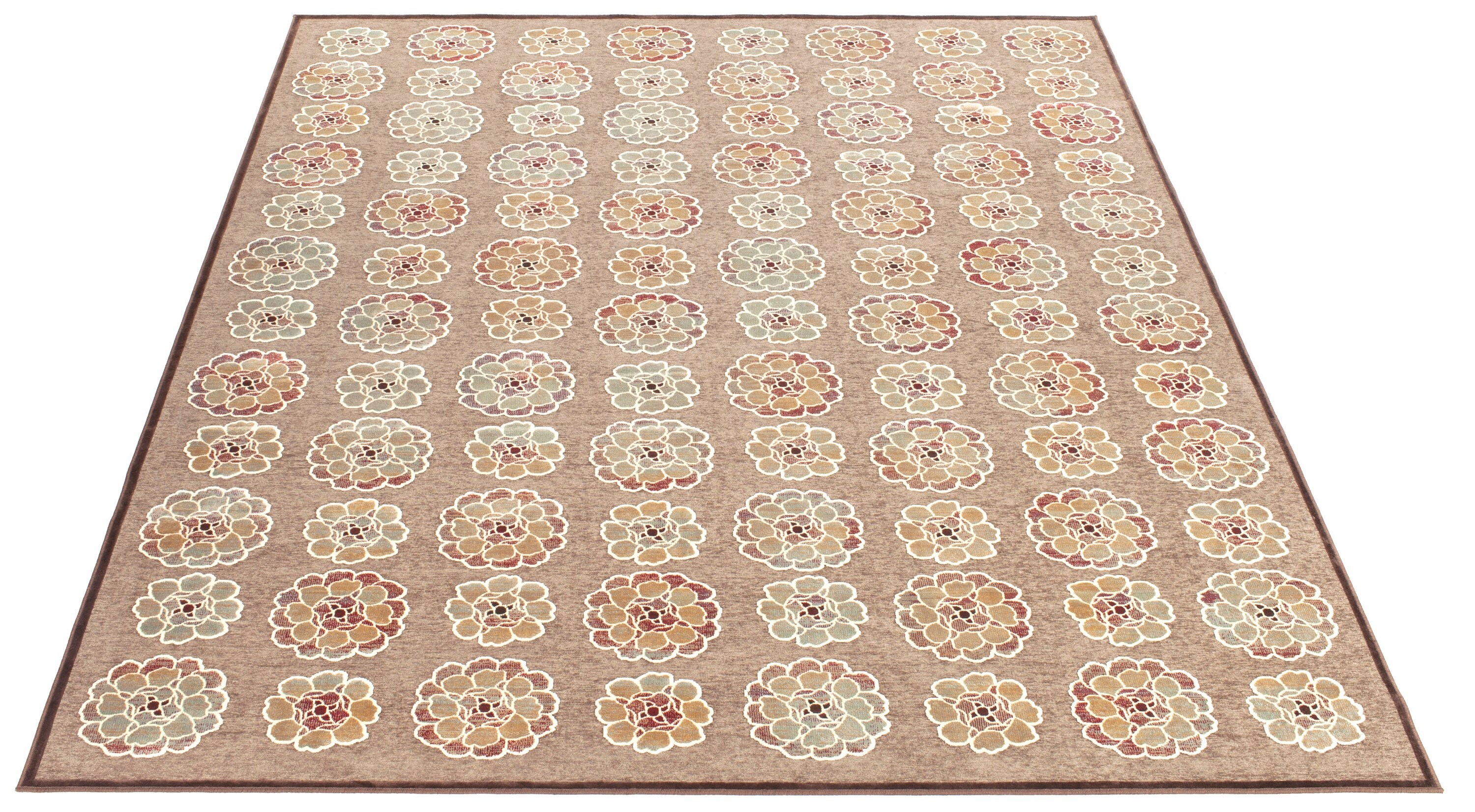 Martha Stewart MSR74306-1330-810 Questi 8 x 10 (ft) Loomed Synthetic Brown/Brown Rectangular Indoor Floral/Botanical Farmhouse/Cottage Area rug