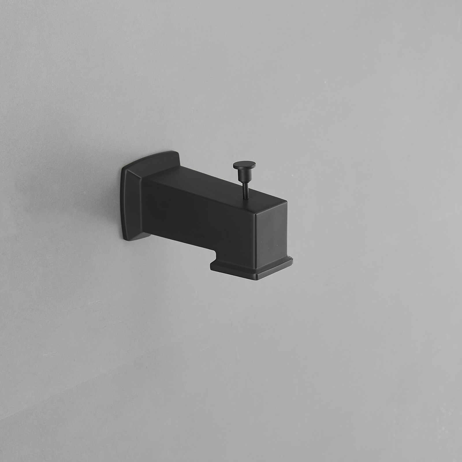 Matte Black Square Rainfall Shower Faucet Set with Tub Spout