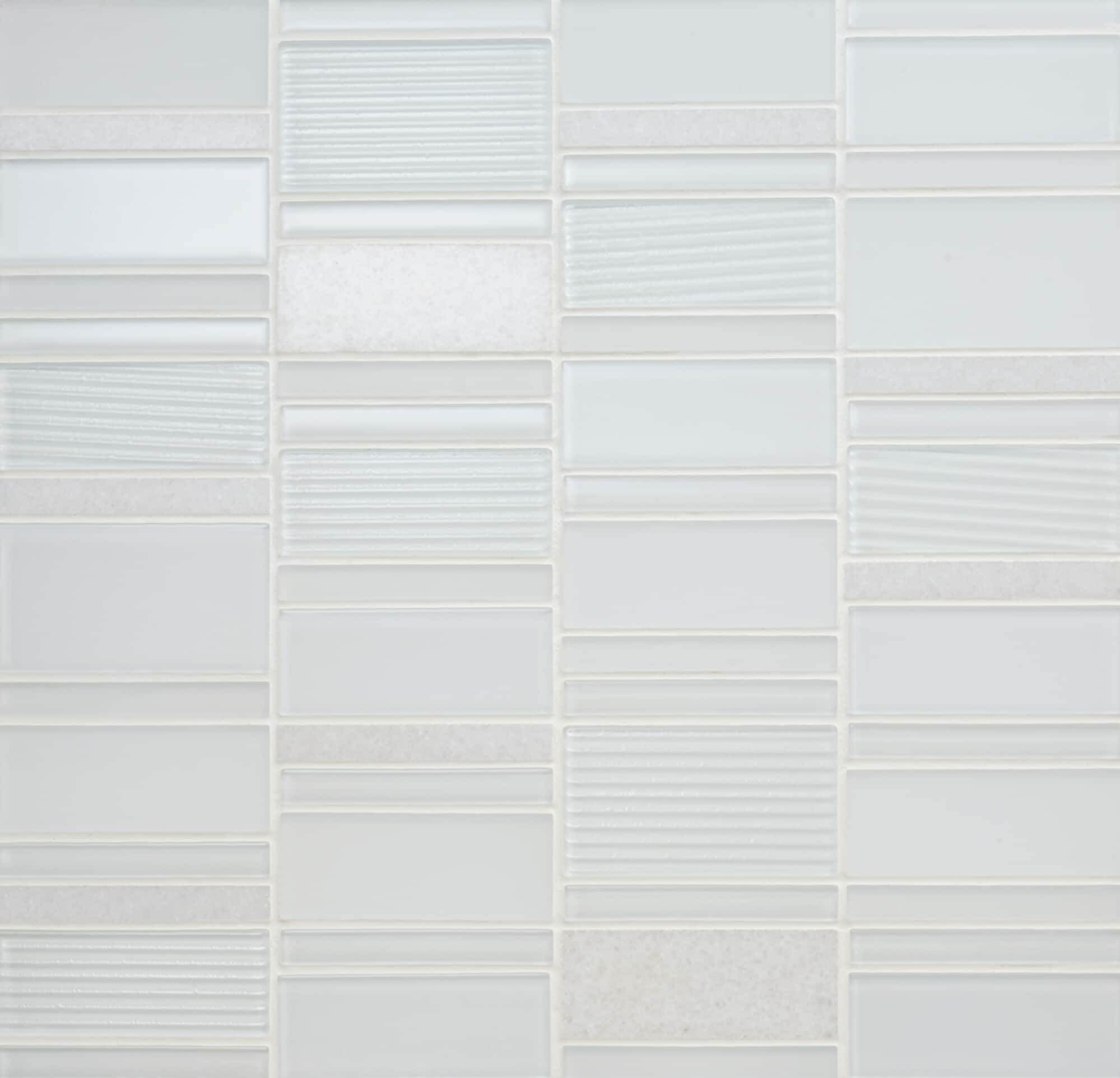 American Olean SA93BLRANDMS1P Serentina Bliss 12-in x 12-in Multi-finish Glass Patterned Mosaic Wall Tile ( 1.01-sq ft Piece