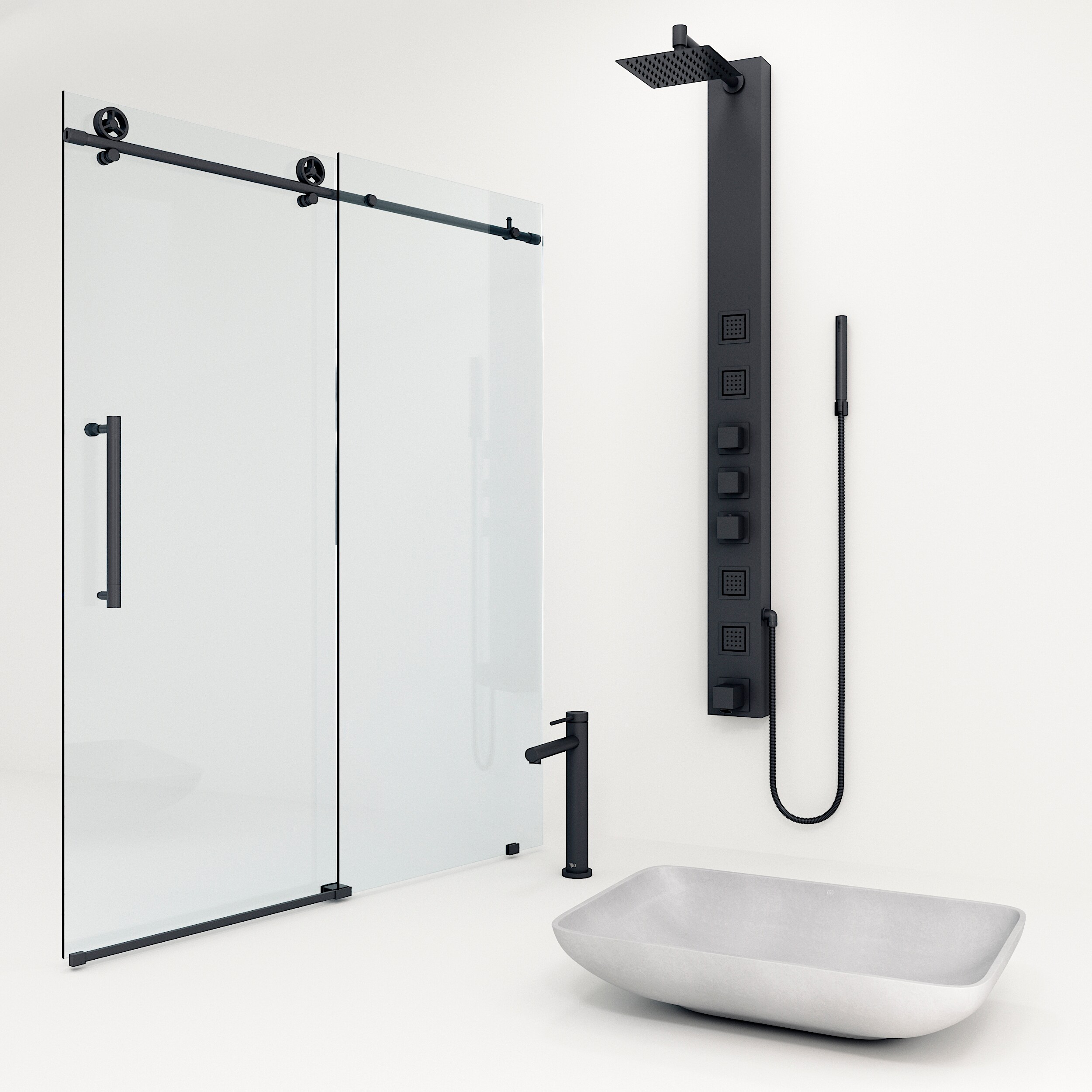 Bold Matte Black Bathroom Suite 