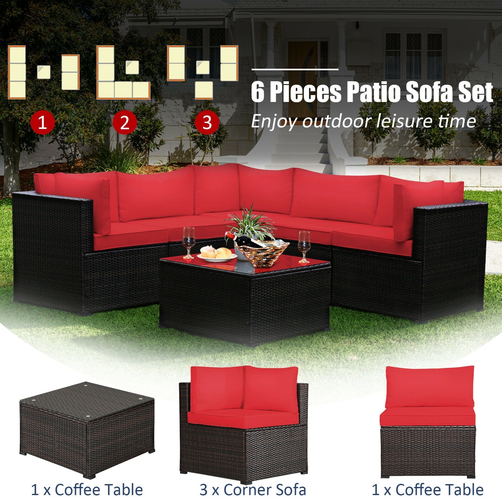 Clihome CWCH-HW68AC449RE+ Patio-Conversation-Sets - View #8