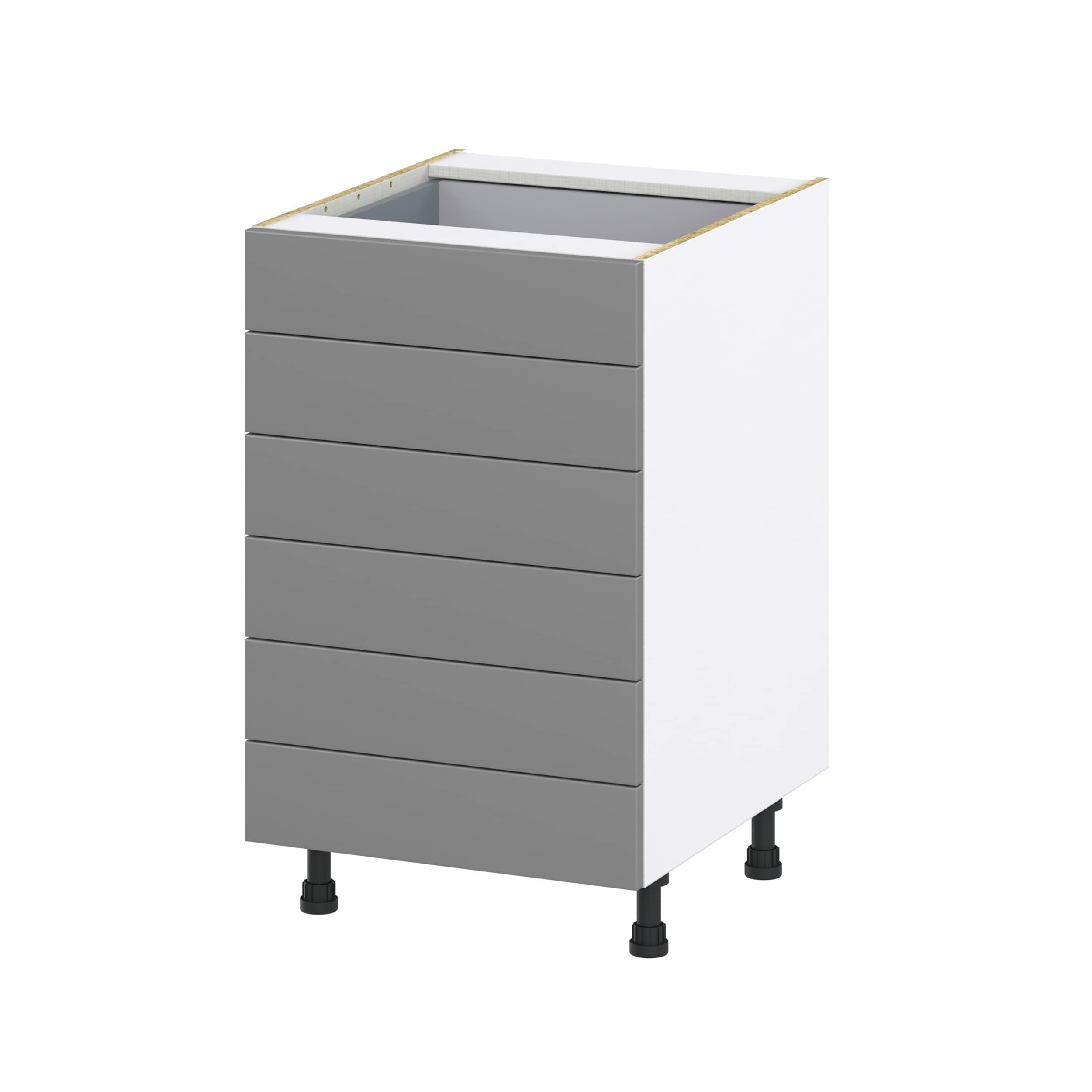 Hugo&Borg DSB6D21-BM Beaumont 21-in W x 34.5-in H x 24-in D Slate Gray 6 -Drawers Drawer Base Fully assembled Cabinet (Recessed Panel Slab)