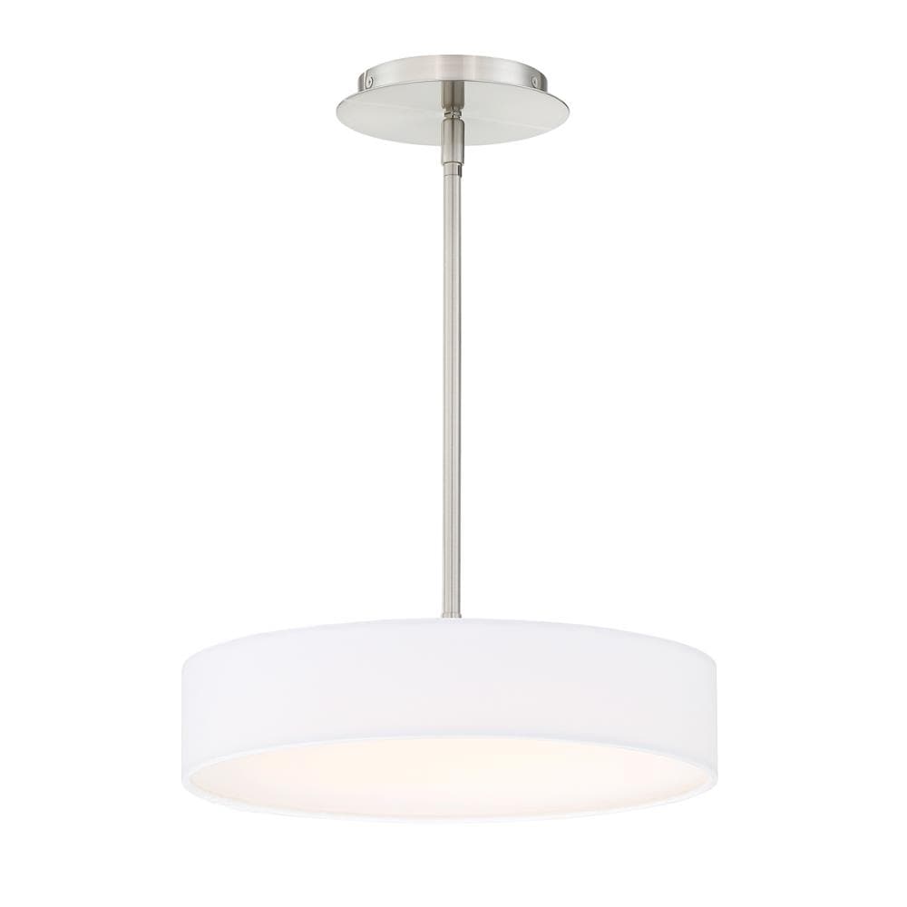 dweLED PD-13714-BN Manhattan Brushed Nickel Modern/contemporary Drum Integrated LED Medium Hanging Pendant light