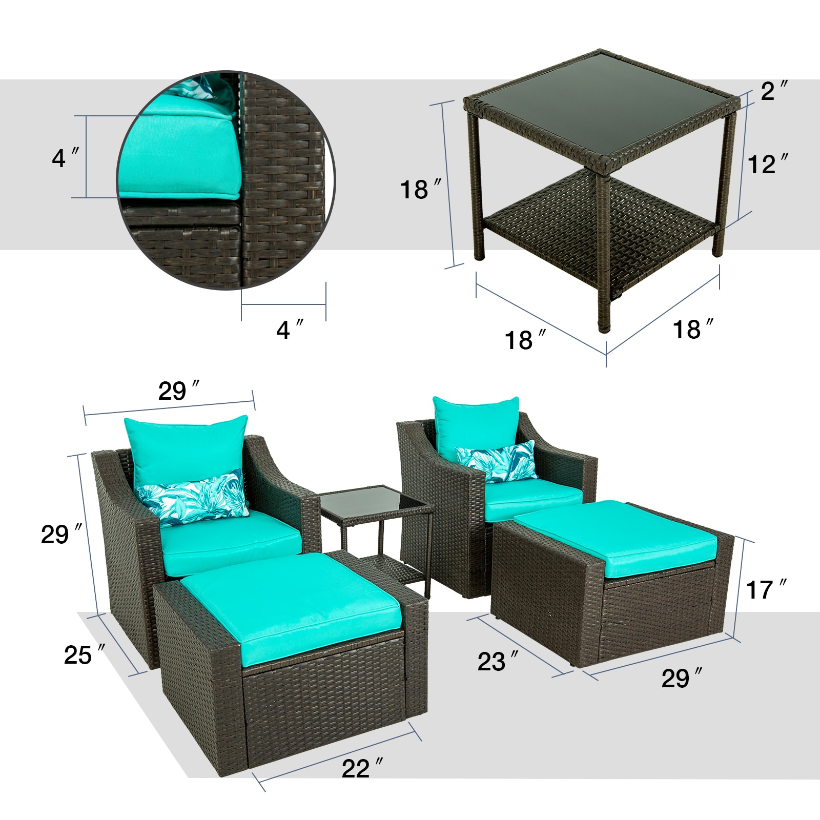 Flynama LY-V-FX05BL-1-2 Patio-Conversation-Sets - View #8