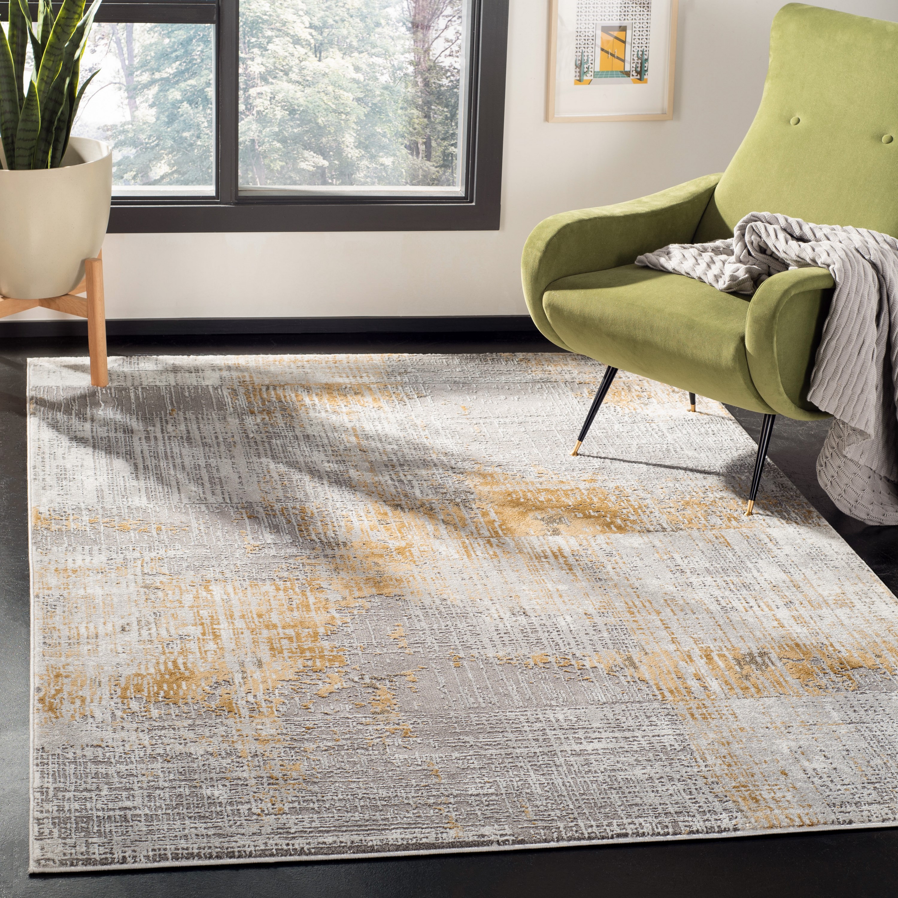 Safavieh CFT874G-3 Craft Perce 3 x 5 (ft) Loomed Polypropylene Gray/Beige Rectangular Indoor Abstract Throw rug