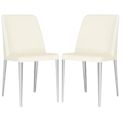 Safavieh Set Of 2 Baltic Contemporary, Safavieh Mid Century Dining Baltic White Chairs